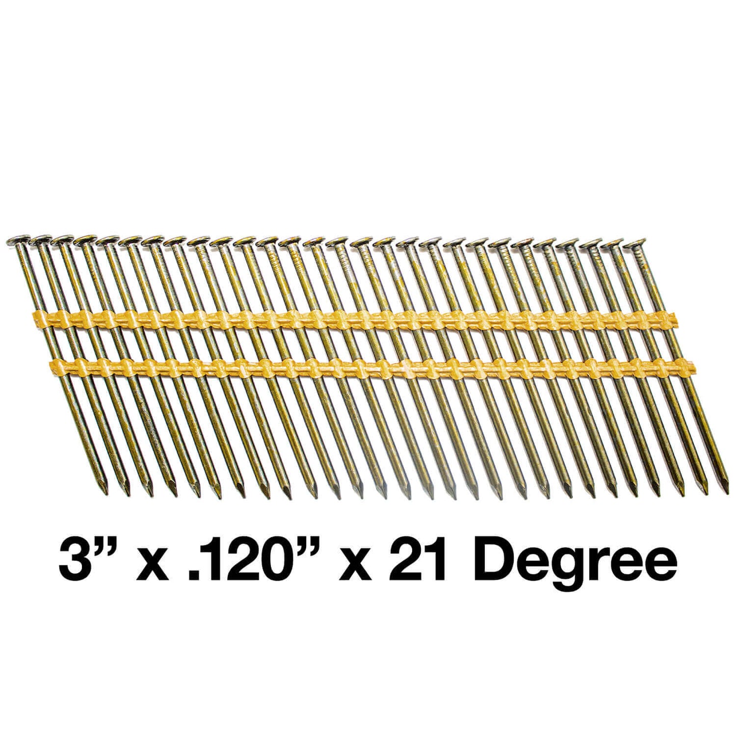 21 Degree Collated Nails - Vinyl coated framing nails in Smooth Shank and Ring Shank Galvanized.