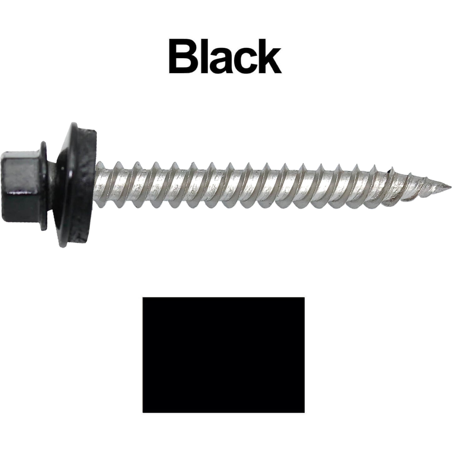 12 x 2" Stainless Steel Metal Roofing Screw - Hex ReGrip Washer Head - Self starting/self tapping - EPDM washer. Colored head.