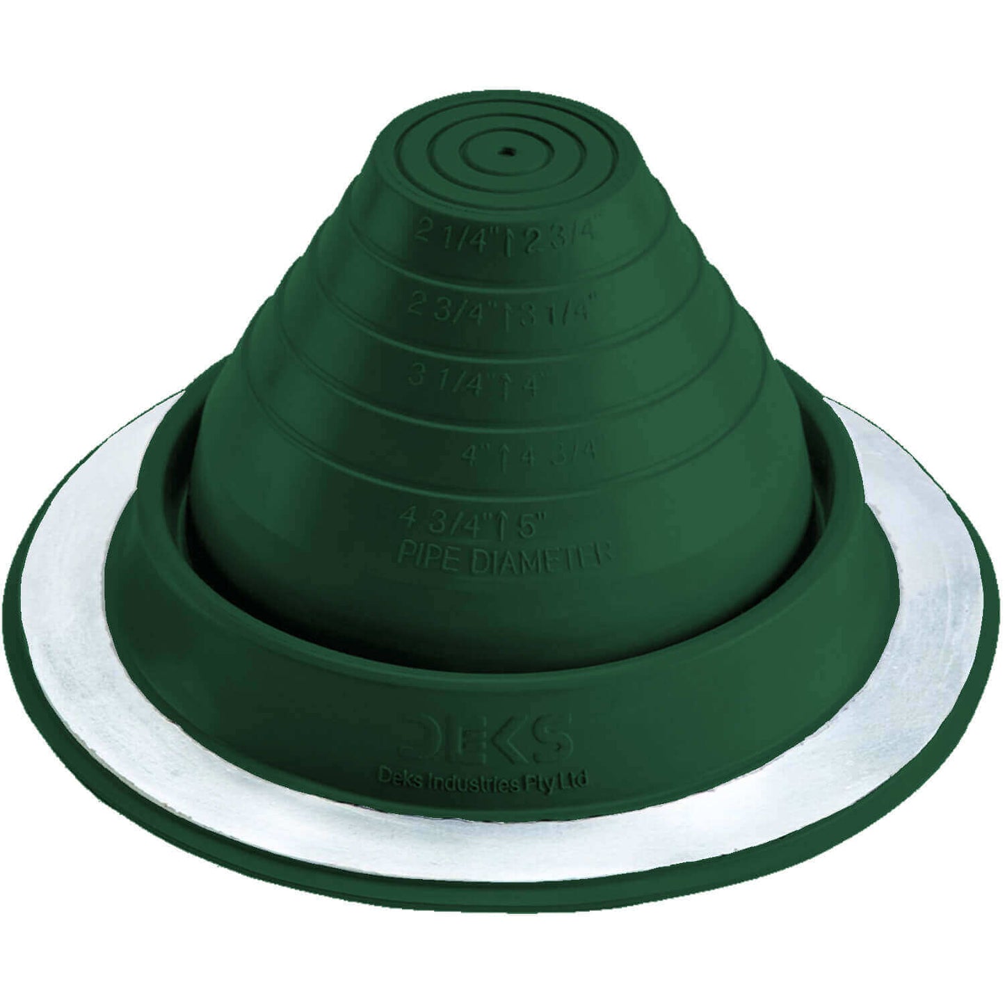 Dektite Round EPDM Pipe Flashings in Multiple Colors and Three Different Sizes. Continuous Service Temperature Ranges of -58F to 239F (EPDM)