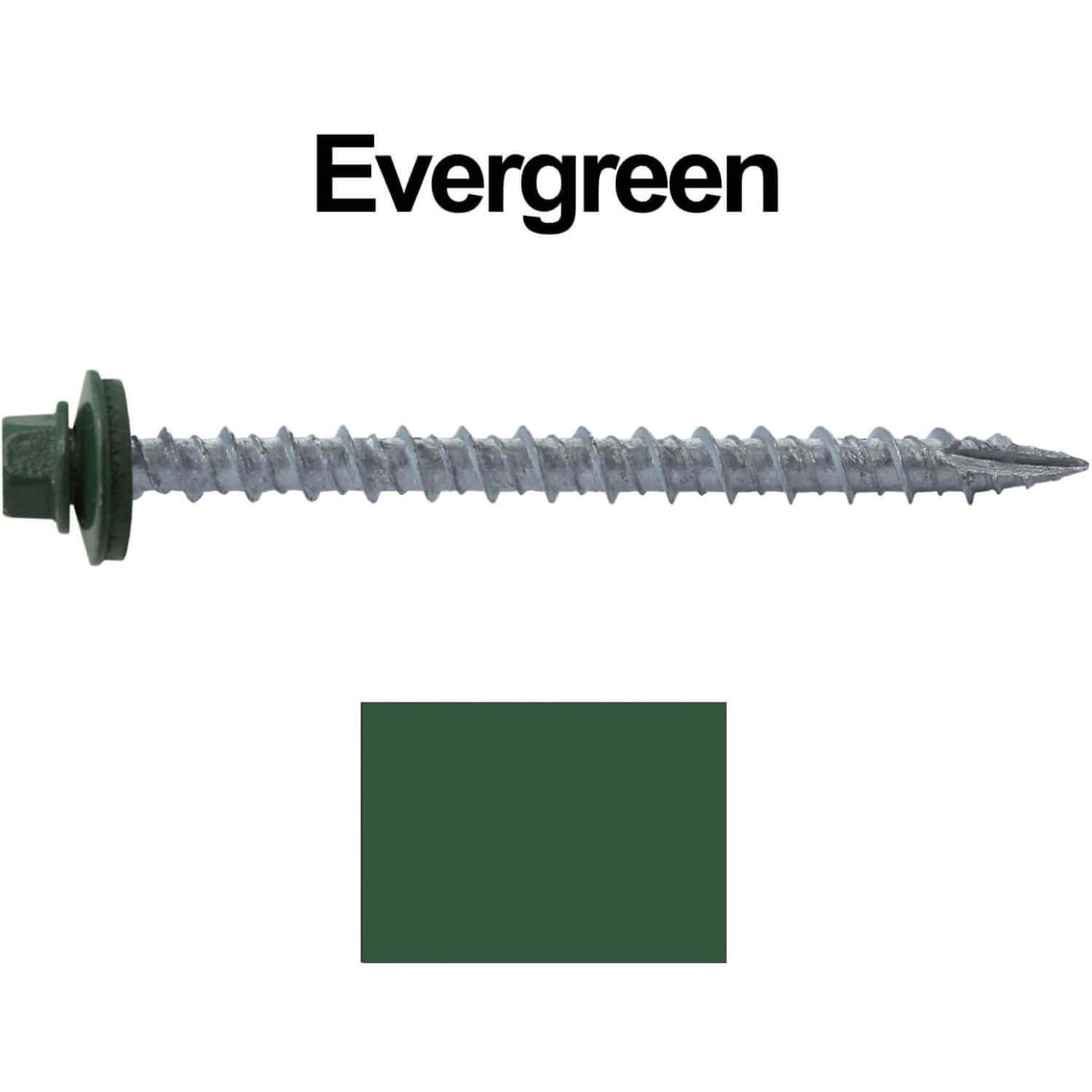 #10 x 2-1/2" Metal ROOFING SCREWS - Hex Washer Head - Self starting/self tapping - EPDM washer. Colored head.