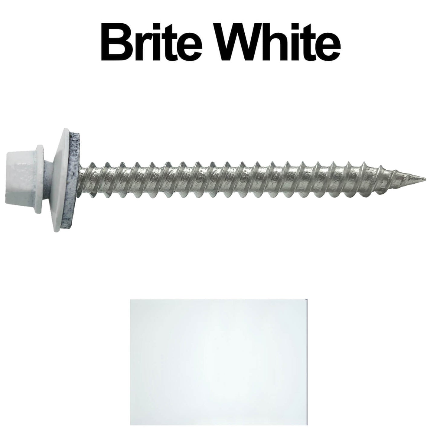 #9 x 2" Stainless Steel Metal Roofing Screws - Hex Washer Head - Self-Piercing (SP) tip metal to wood. EPDM washer. Colored head.