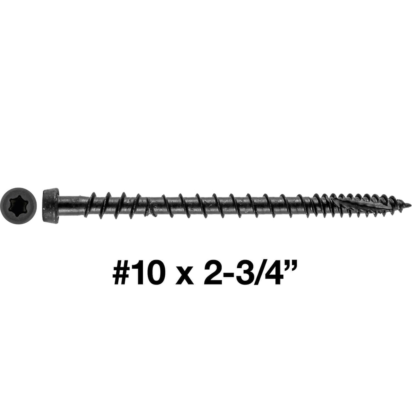 #10 x 2-3/4" Colored Composite Decking Wood Screws with Torx/Star Drive Head (T20 Bit), Exterior Coated, Compatible with Pressure Treated and ACQ Lumber
