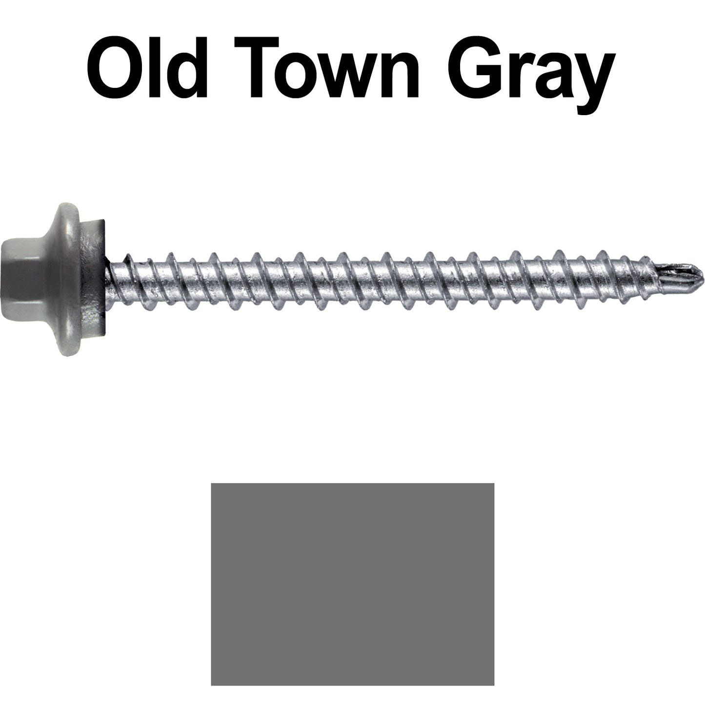 #10 x 2" Stainless Steel Mini Driller Sheet Metal Roofing Screw - Hex Washer Cap - Self starting metal to wood siding screws - EPDM washer. Colored head.