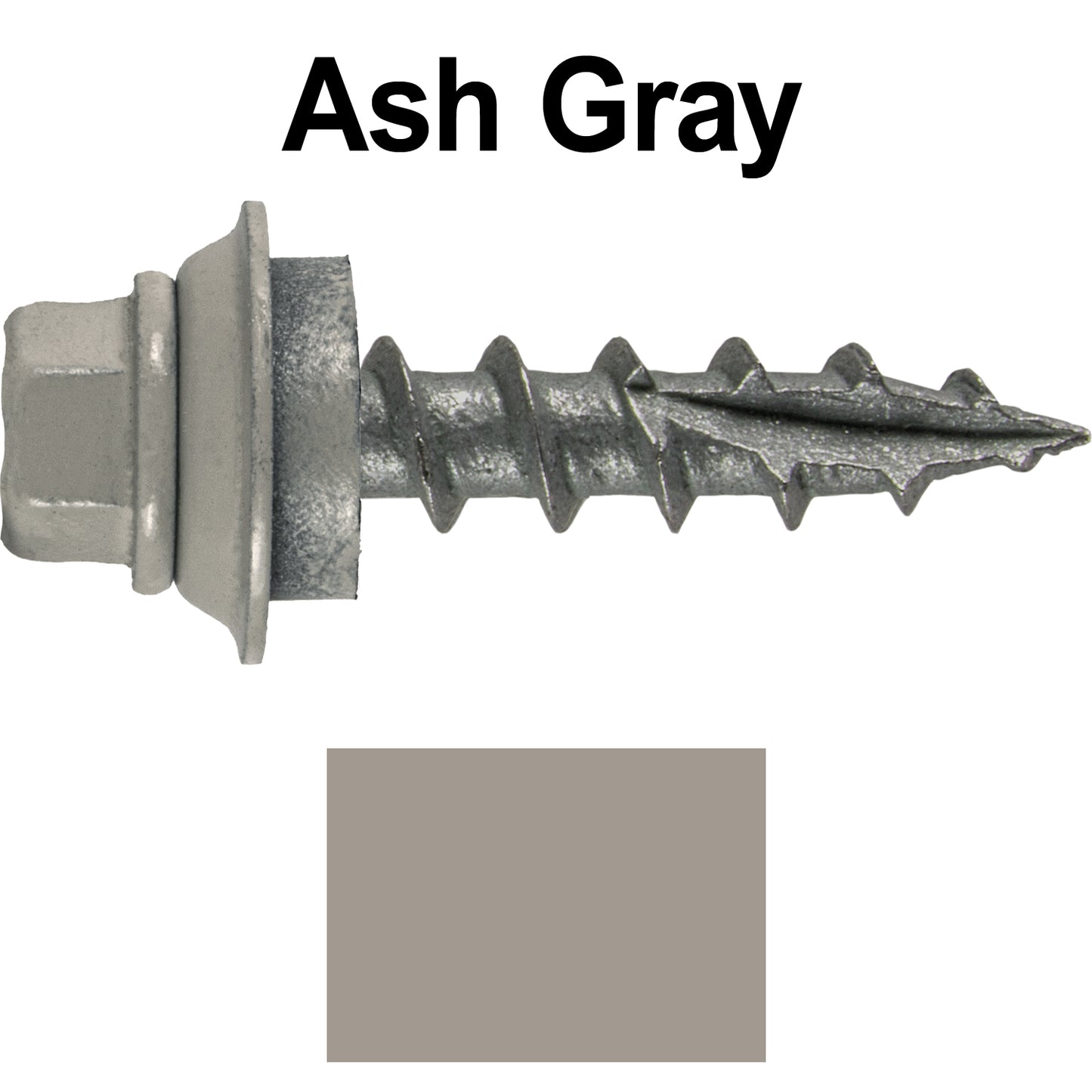 12 X 1" Metal Roofing Screws For OSB and Plywood - Galvanized Metal to Wood Type 17 Tip - 1/4" Hex Head - Assembled EPDM Washer