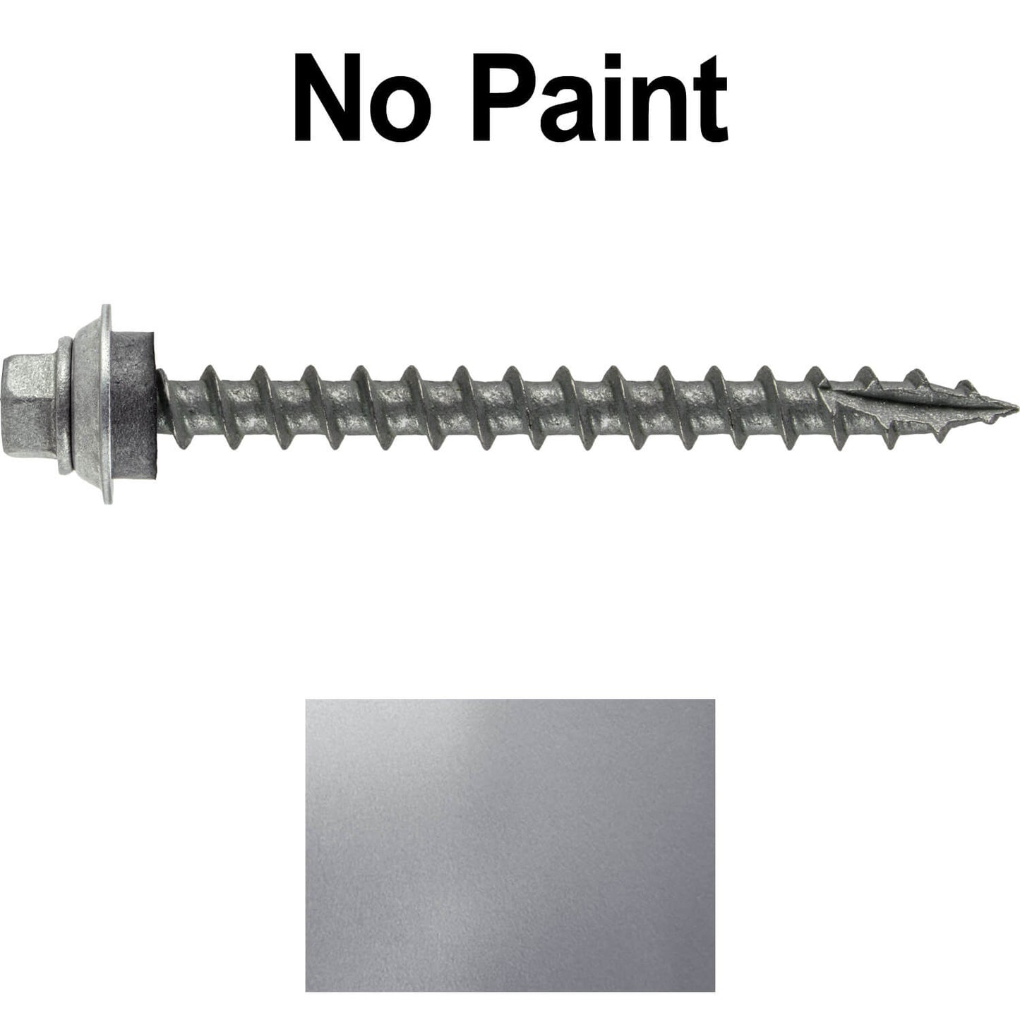 12 X 2-1/2" Metal Roofing Screws For OSB and Plywood - Galvanized Metal to Wood Type 17 Tip - 1/4" Hex Head - Assembled EPDM Washer