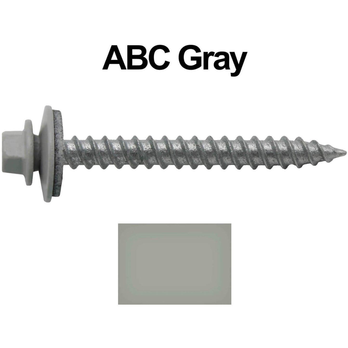 #12 x 2" RE-GRIP METAL ROOFING SCREWS - Hex Washer Head - Self starting/self tapping - EPDM washer. Colored head.
