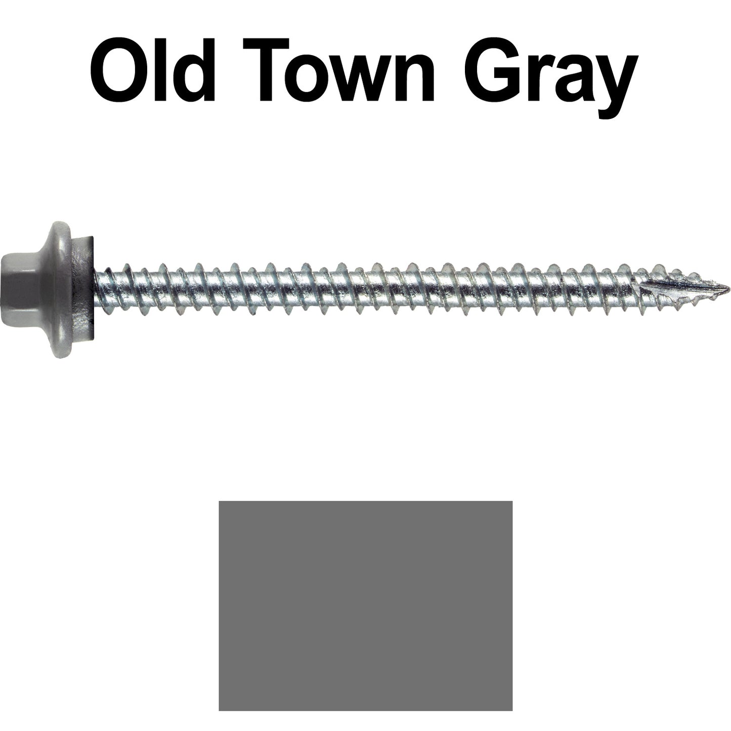 10 x 2-1/2” - STAINLESS HEX / ZINC Sheet Metal Roof Screw. Self starting metal to wood siding screws. EPDM washer. Colored head.