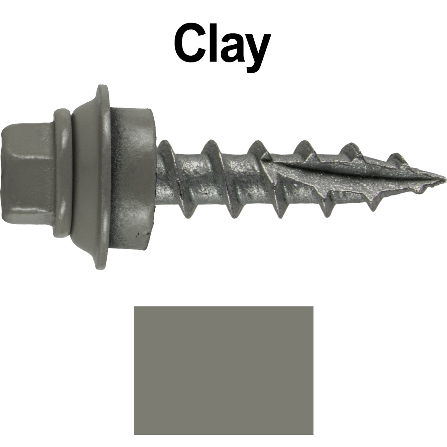 12 X 1" Metal Roofing Screws For OSB and Plywood - Galvanized Metal to Wood Type 17 Tip - 1/4" Hex Head - Assembled EPDM Washer