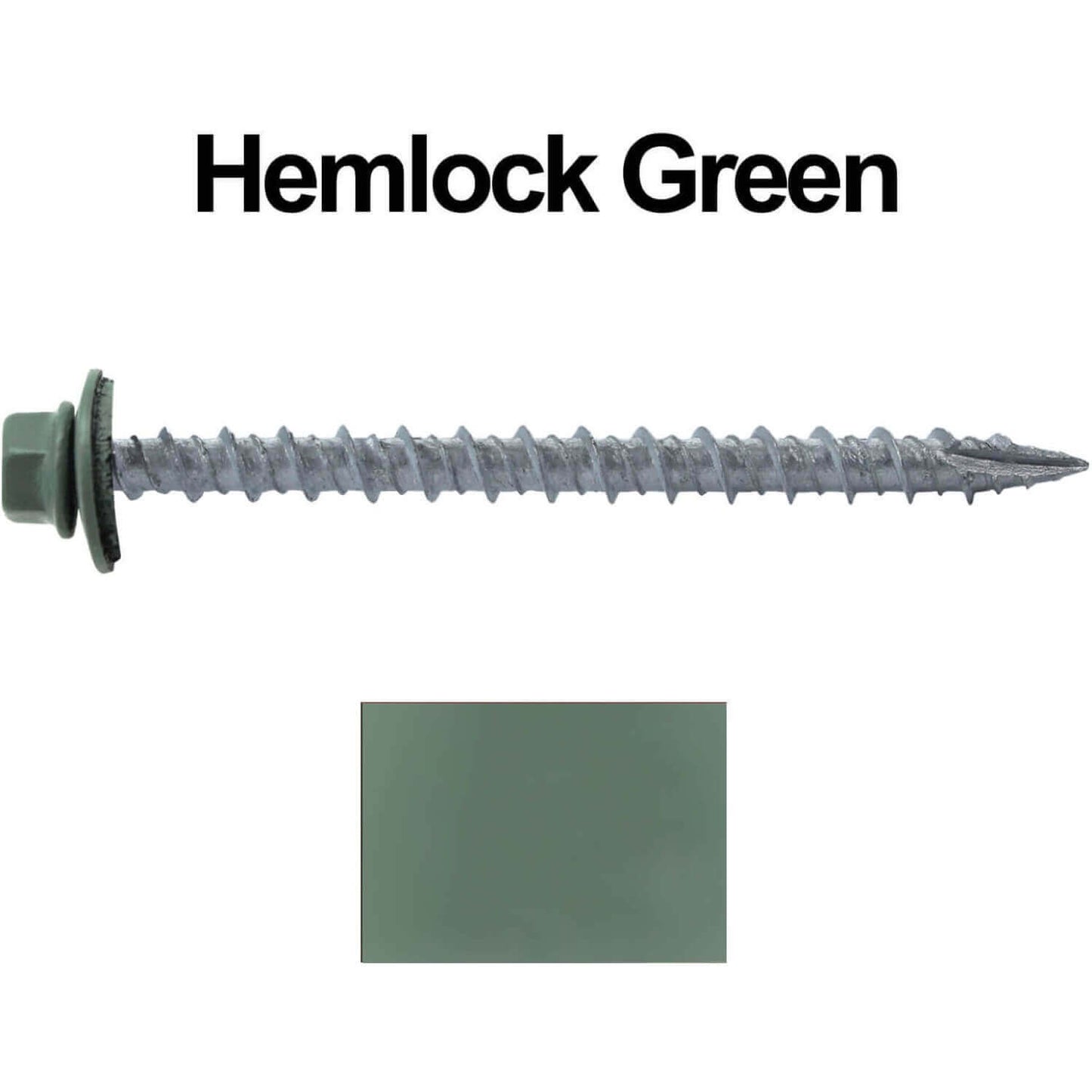 #10 x 2-1/2" Metal ROOFING SCREWS - Hex Washer Head - Self starting/self tapping - EPDM washer. Colored head.
