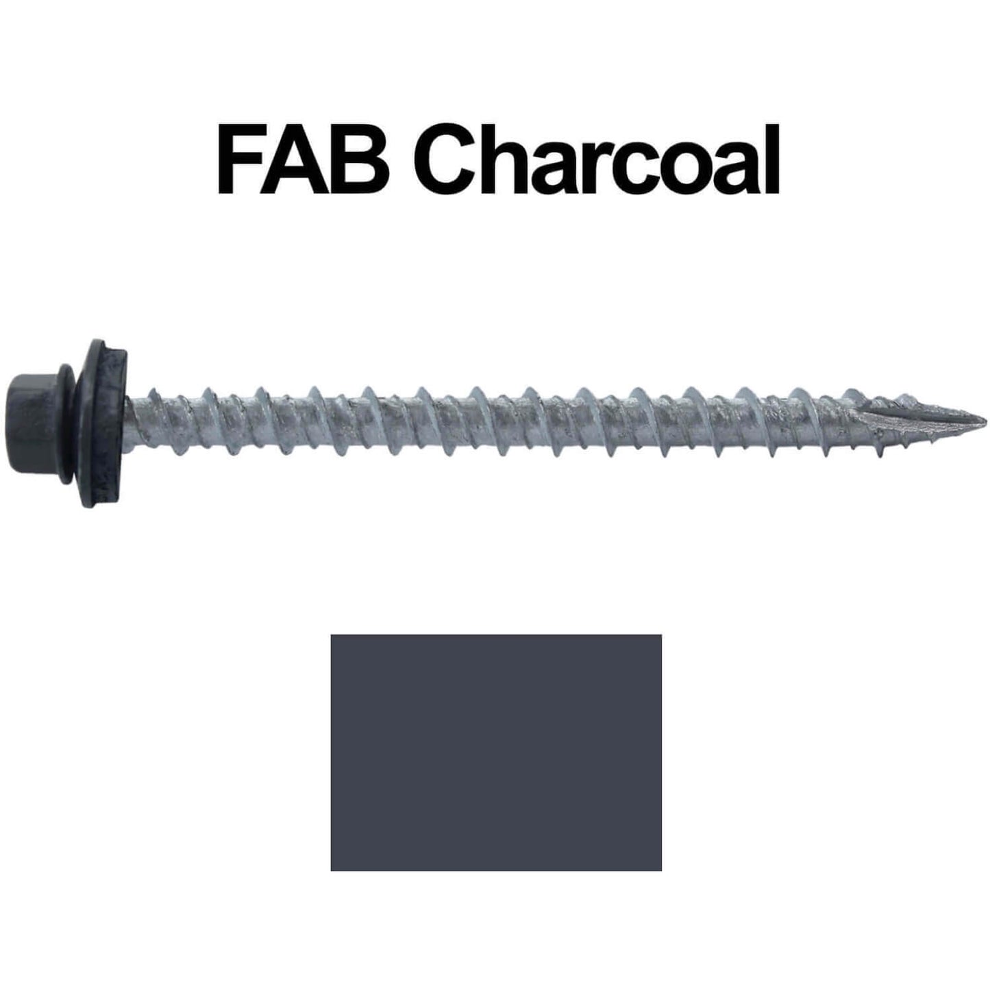 #10 x 2-1/2" Metal ROOFING SCREWS - Hex Washer Head - Self starting/self tapping - EPDM washer. Colored head.