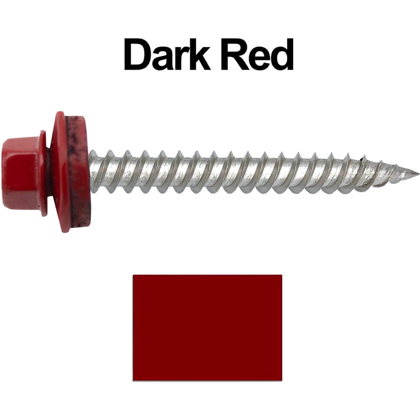 12 x 2" Stainless Steel Metal Roofing Screw - Hex ReGrip Washer Head - Self starting/self tapping - EPDM washer. Colored head.