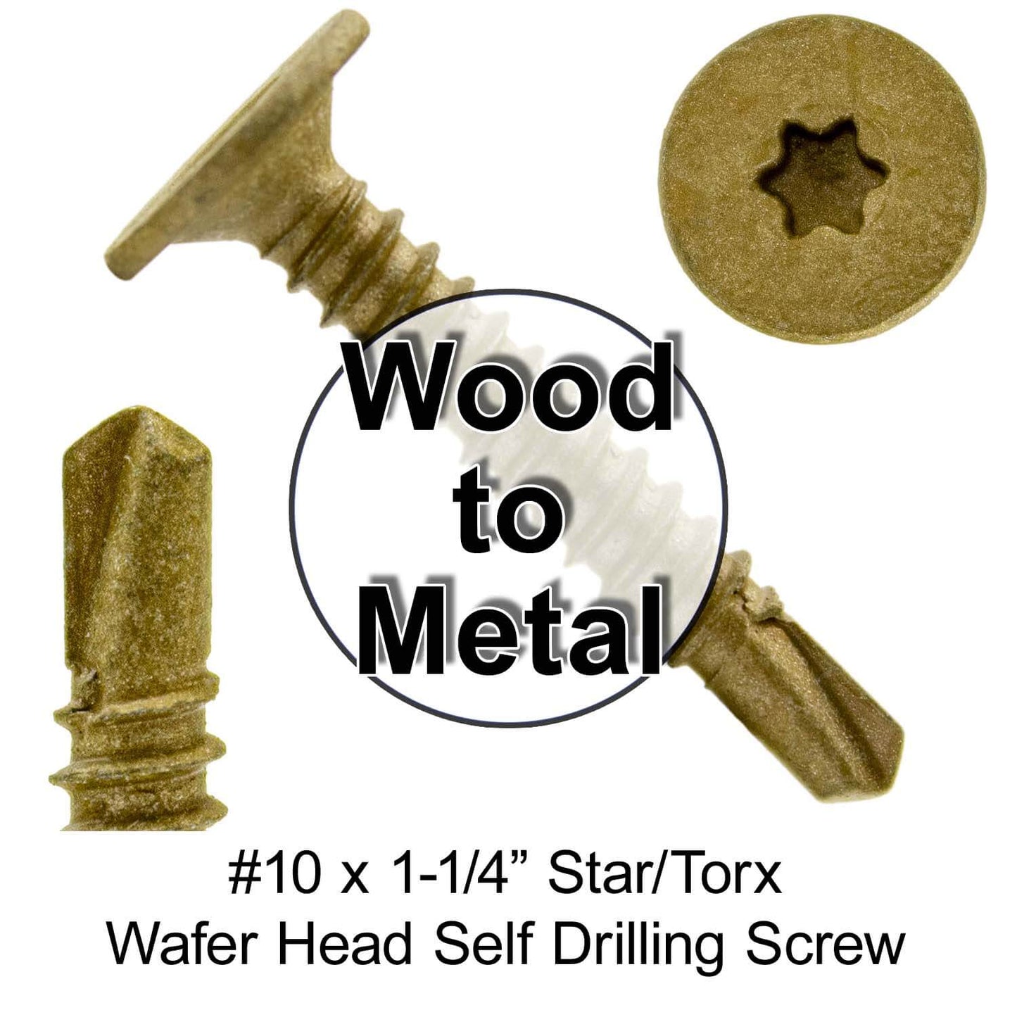 #10 Self Drilling Wafer Head Screws - Wood to Metal - Self Tapping Star/Torx TEK Screw