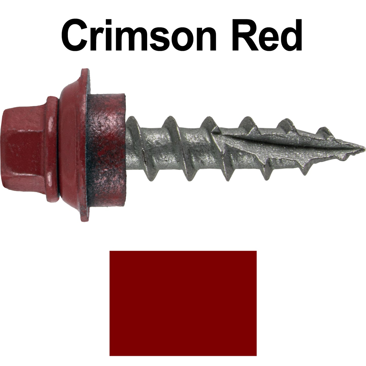 12 X 1" Metal Roofing Screws For OSB and Plywood - Galvanized Metal to Wood Type 17 Tip - 1/4" Hex Head - Assembled EPDM Washer
