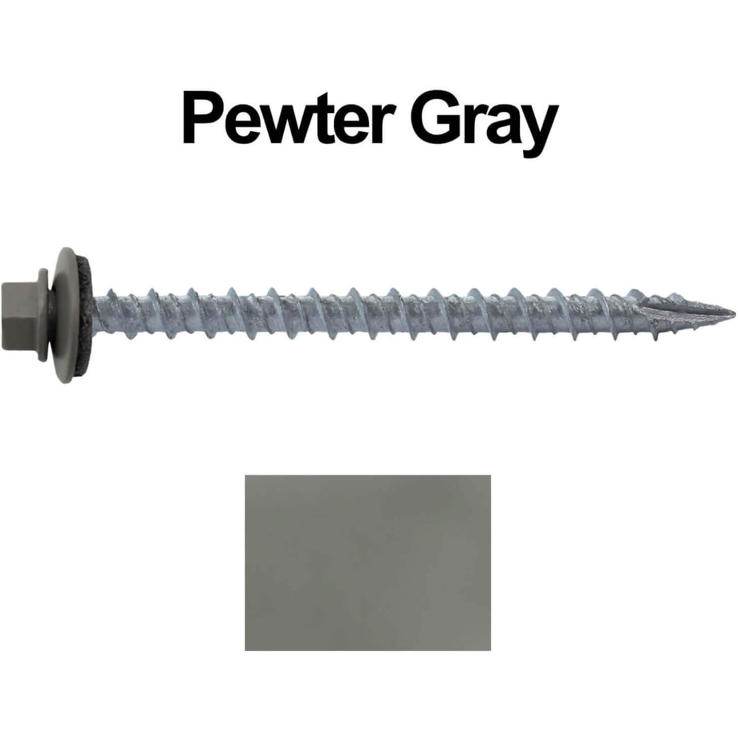#10 x 2-1/2" Metal ROOFING SCREWS - Hex Washer Head - Self starting/self tapping - EPDM washer. Colored head.