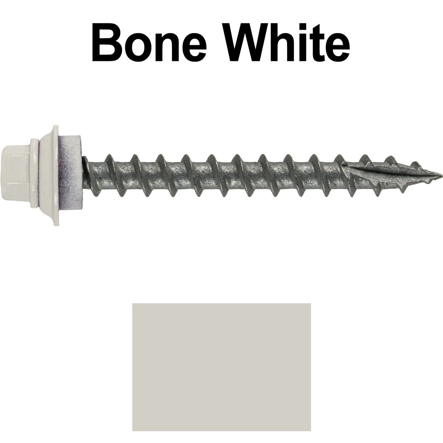 12 X 2" Metal Roofing Screws For OSB and Plywood - Galvanized Metal to Wood Type 17 Tip - 1/4" Hex Head - Assembled EPDM Washer