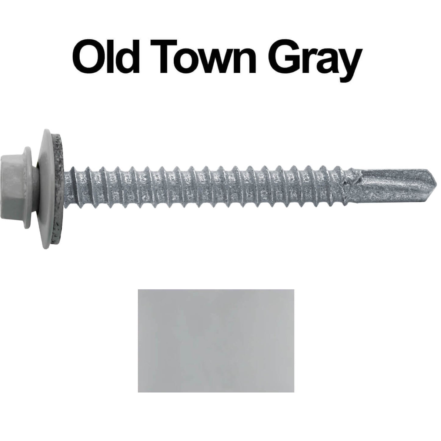 #12 x 2" Metal to Metal Type #3 Metal Roofing Screws - Hex Head Drill Point - 9/16" EPDM Washer.