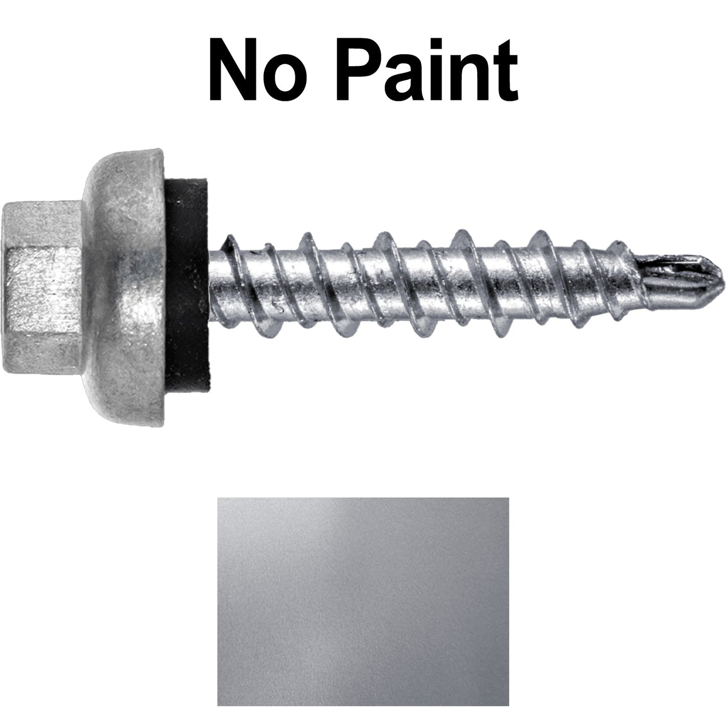 10 X 1" Zinc Aluminum Cap MINI-DRILLER Roofing Screws HI-LO THREAD Zinc Plated Carbon Steel Shank - EPDM Washer - Colored head