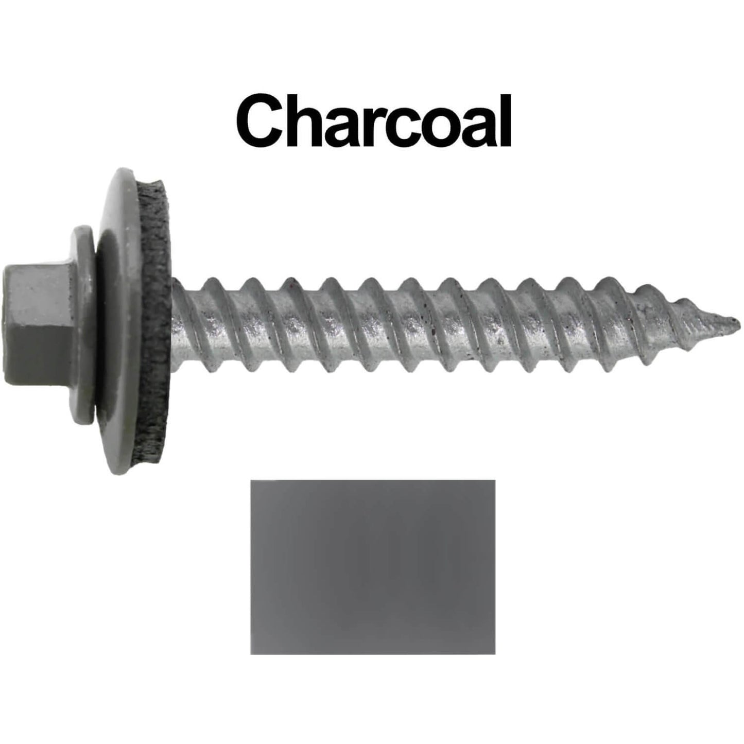 12 x 1-1/2" Metal ROOFING SCREWS - Hex Washer Head - Self starting/self tapping - EPDM washer. Colored head.