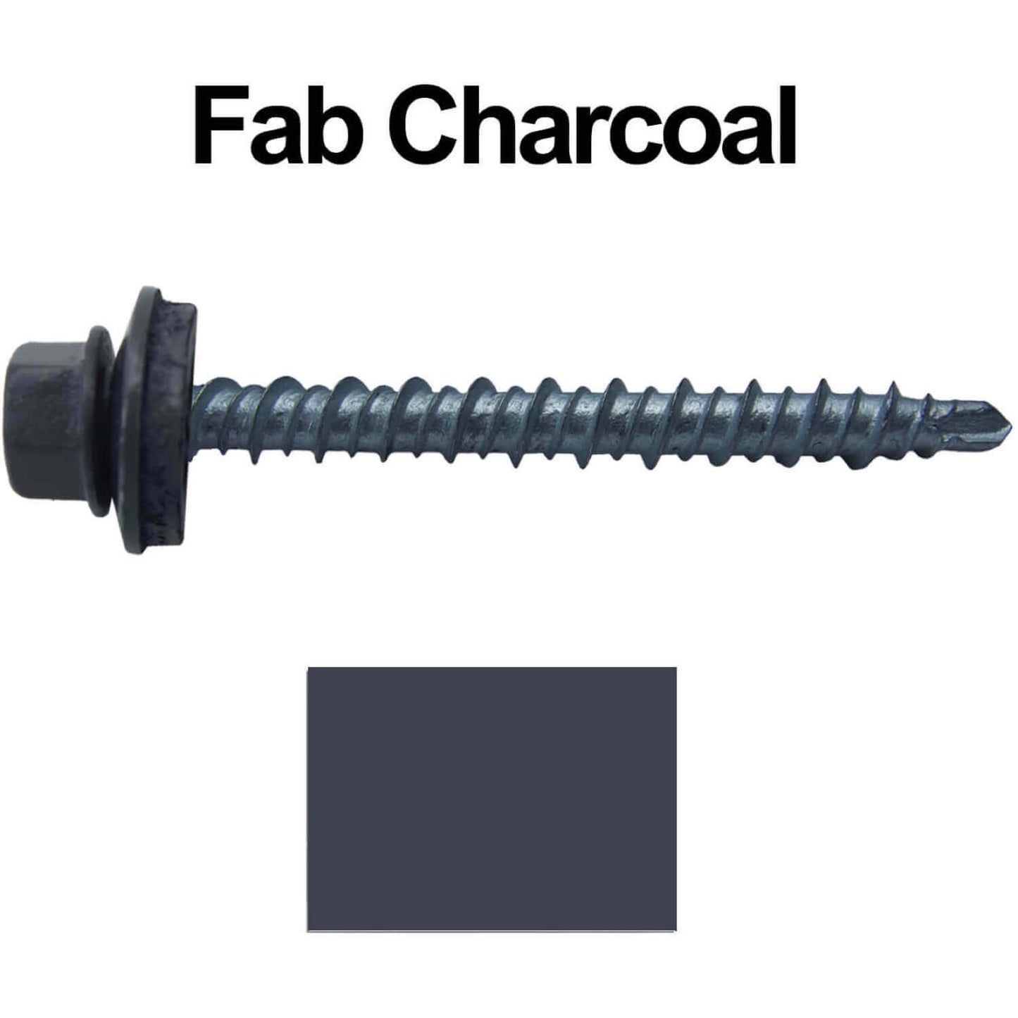 10 x 2" - Mini Driller Sheet Metal Roofing Screw - Hex Washer Head - Self starting metal to wood siding screws. EPDM washer. Colored head.