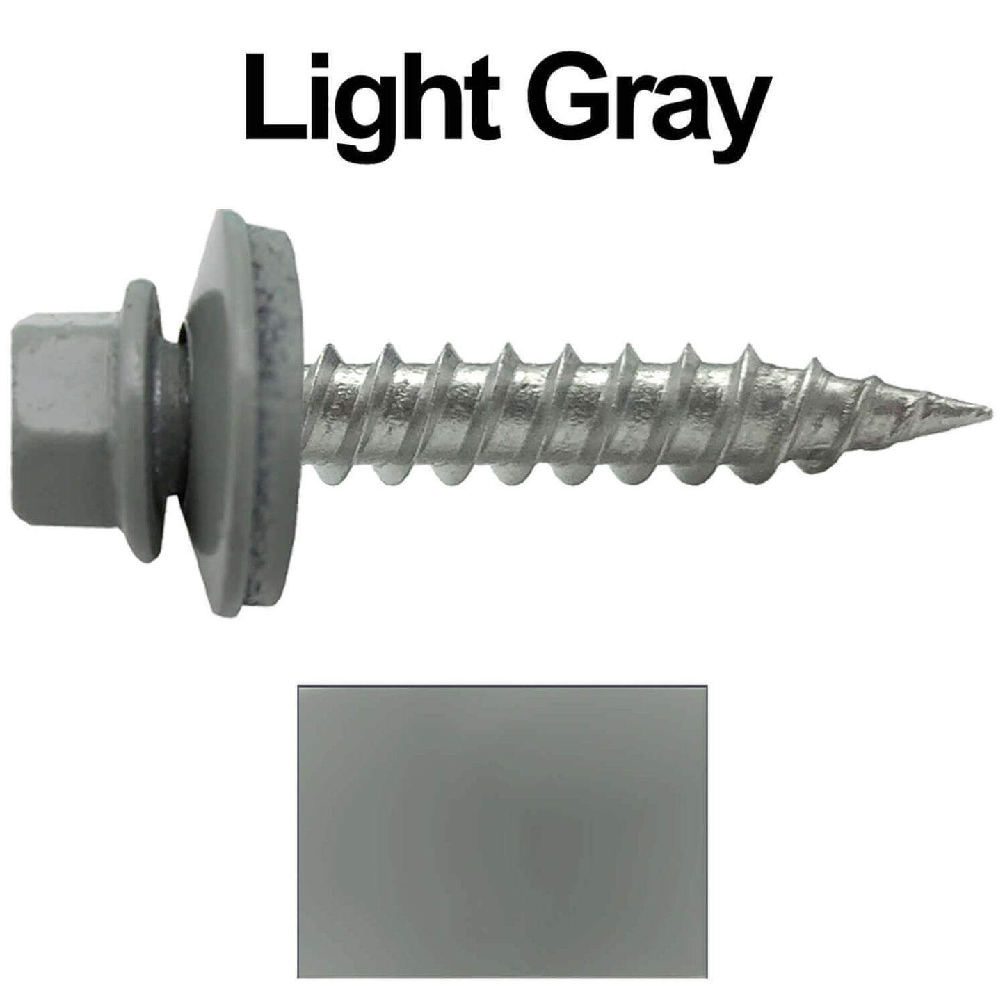 #9 x 1" Stainless Steel Metal Roofing Screws - Hex Washer Head - Self-Piercing (SP) tip metal to wood siding screws. EPDM washer. Colored head.