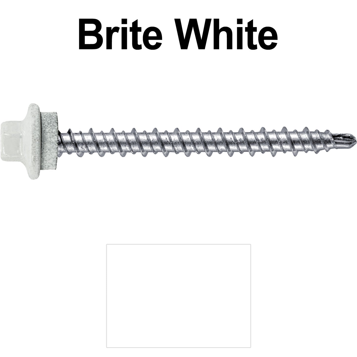 #10 x 2" Stainless Steel Mini Driller Sheet Metal Roofing Screw - Hex Washer Cap - Self starting metal to wood siding screws - EPDM washer. Colored head.