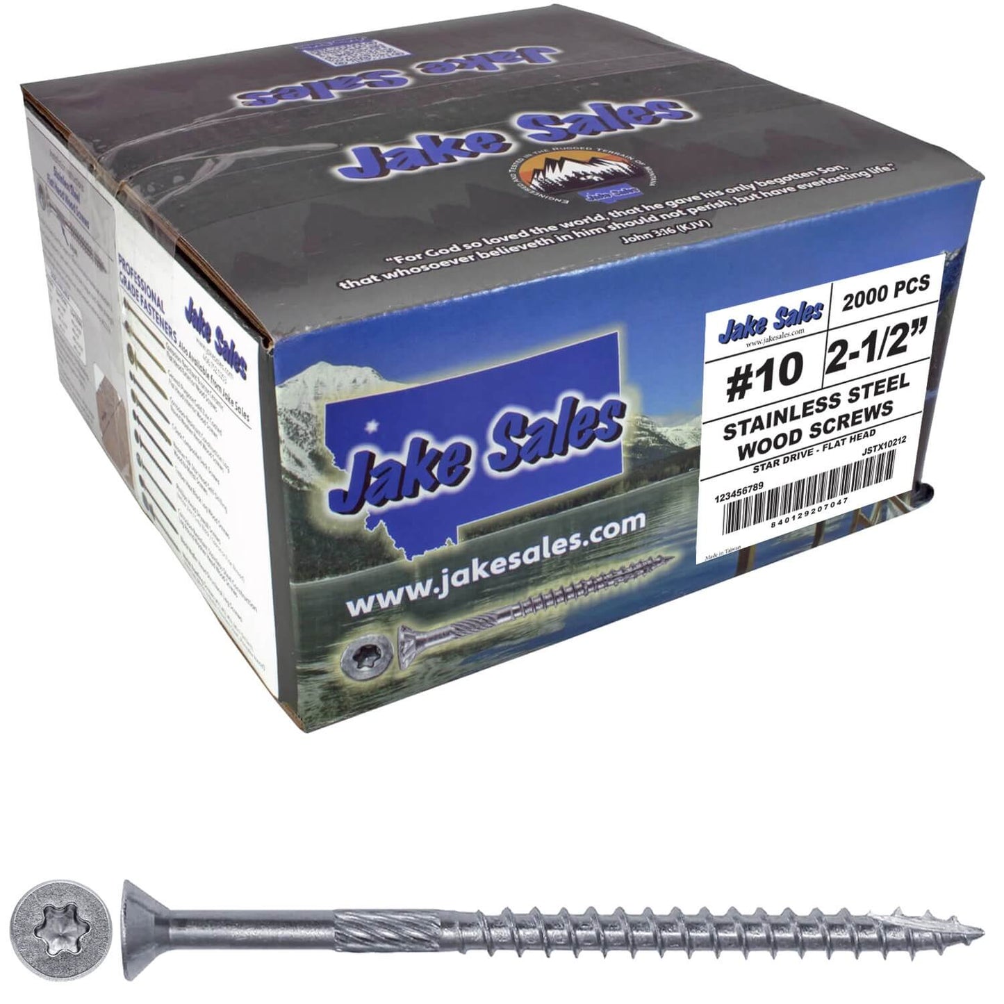 #10 Silver Star Stainless Steel Wood Screw Torx/Star Drive Head - 300 Series Stainless Steel Torx/Star Drive Wood Screws
