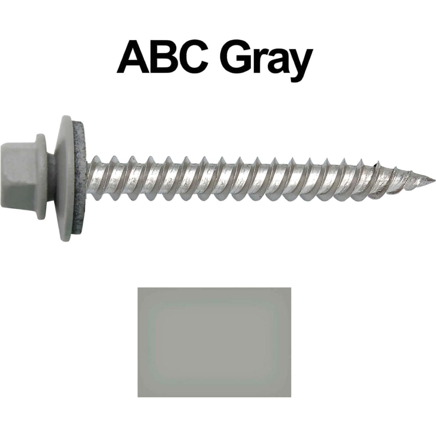 12 x 2" Stainless Steel Metal Roofing Screw - Hex ReGrip Washer Head - Self starting/self tapping - EPDM washer. Colored head.