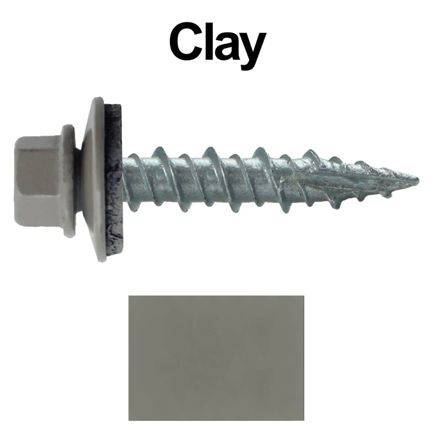 #10 x 1" Metal ROOFING SCREWS - Hex Washer Head - Self starting/self tapping - EPDM washer. Colored head.