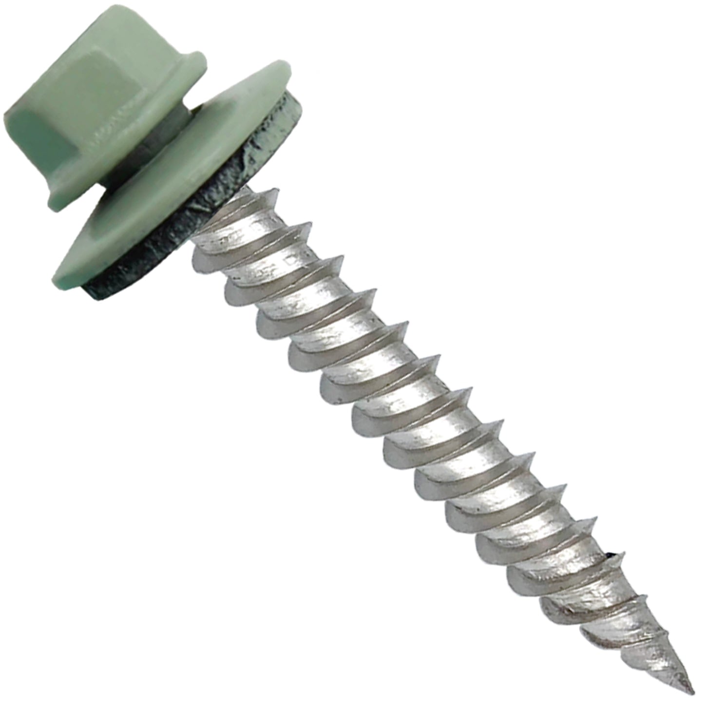 12 x 1-1/2" Stainless Steel Metal Roofing Screw - Hex Washer Head - Self starting/self tapping - EPDM washer. Colored head.