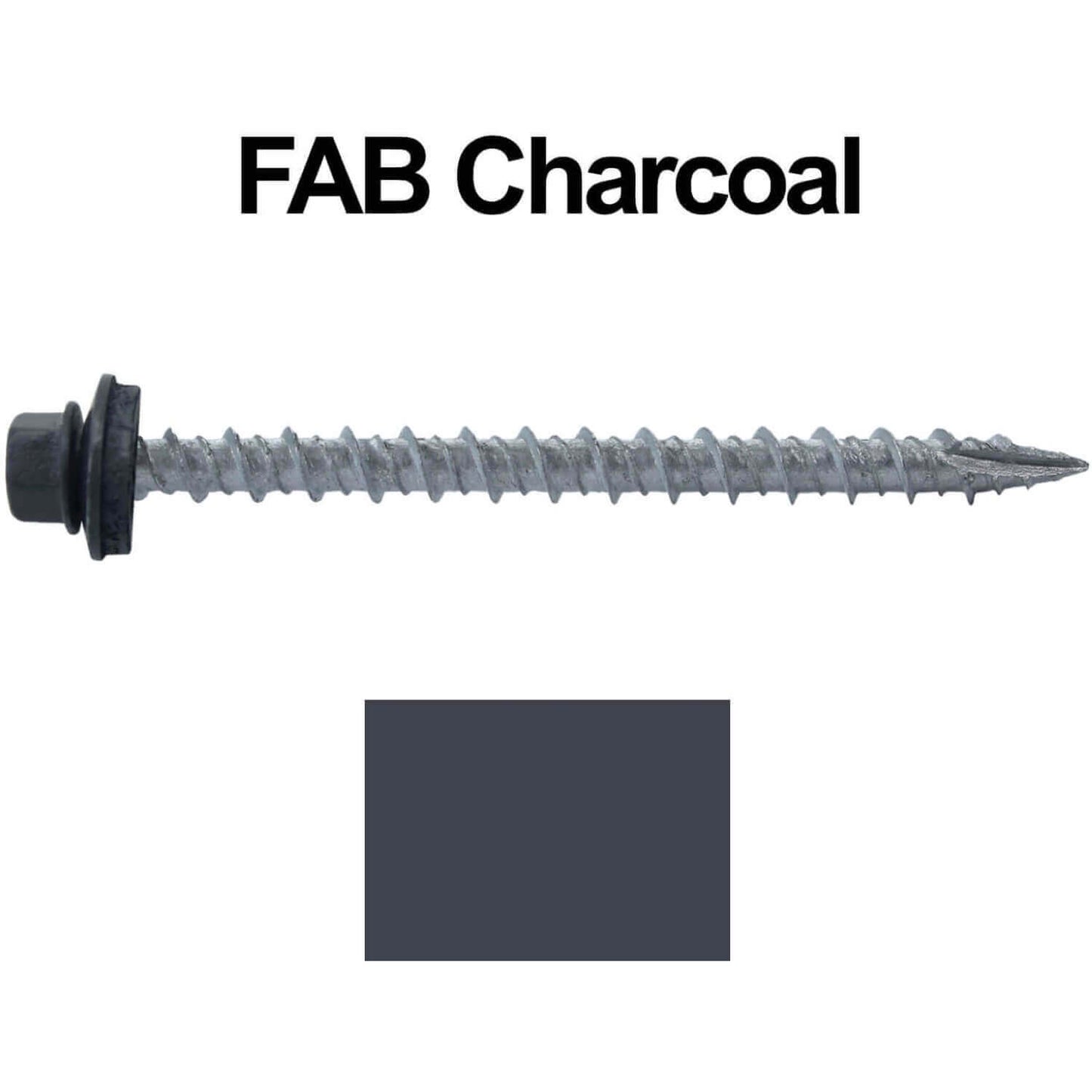 #10 x 2-1/2" Metal ROOFING SCREWS - Hex Washer Head - Self starting/self tapping - EPDM washer. Colored head.