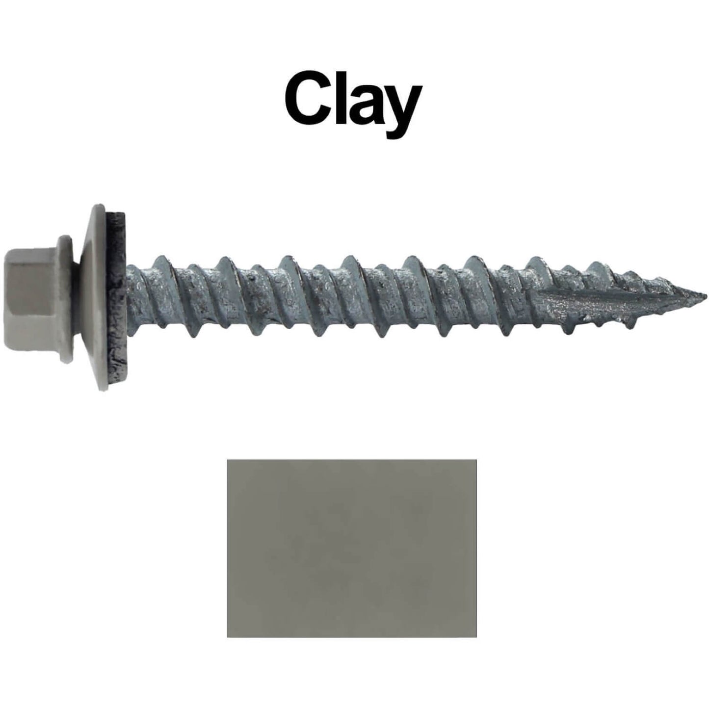 #10 x 1-1/2" Metal ROOFING SCREWS - Hex Washer Head - Self starting/self tapping - EPDM washer. Colored head.