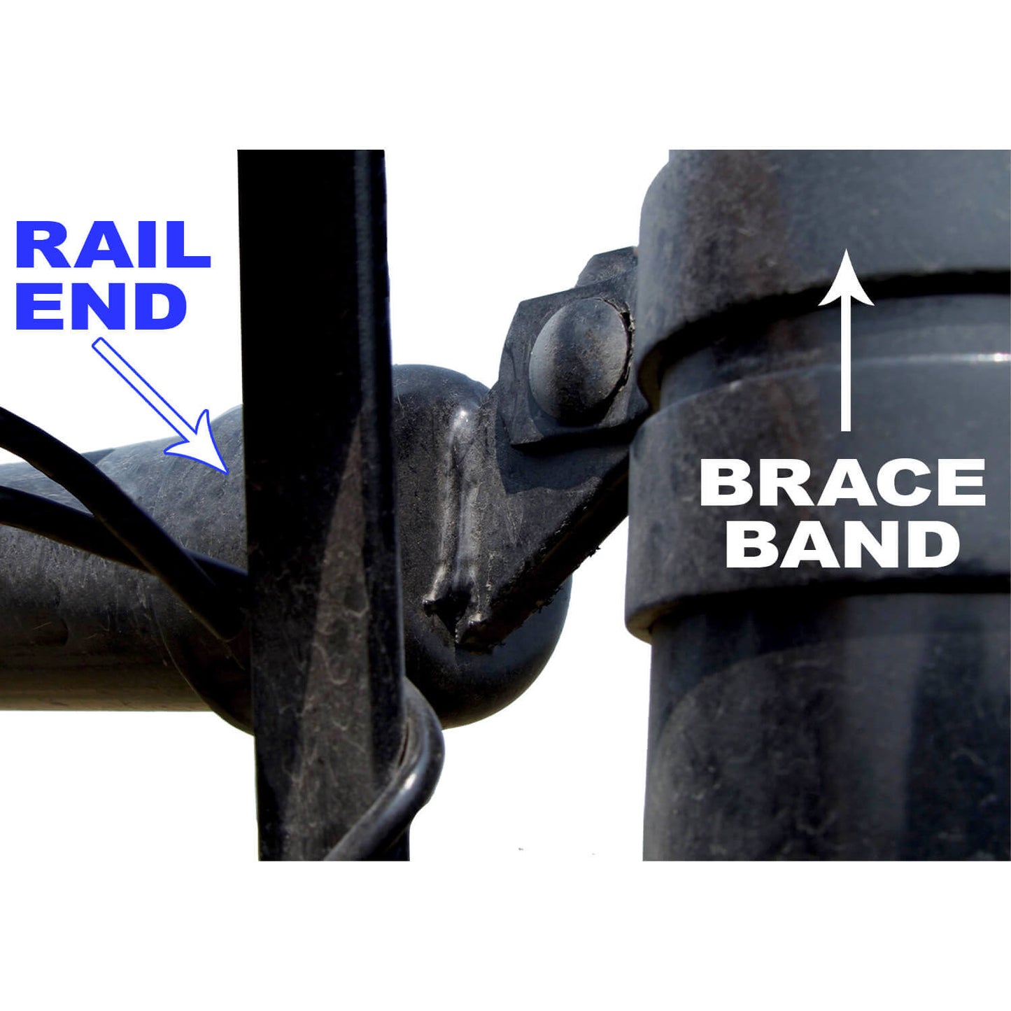 Black Chain Link Fence Rail Ends