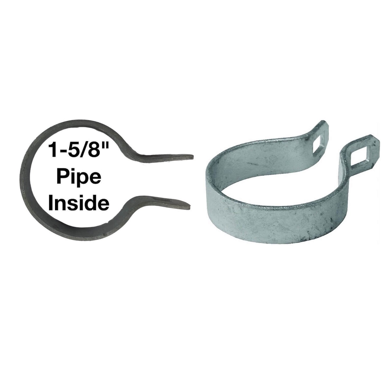 Brace Band for Chain Link Fence - Galvanized Chain Link Brace Band. Attach Rail Ends to terminal post, corner fence post, end fence post, gate fence post or gate frame