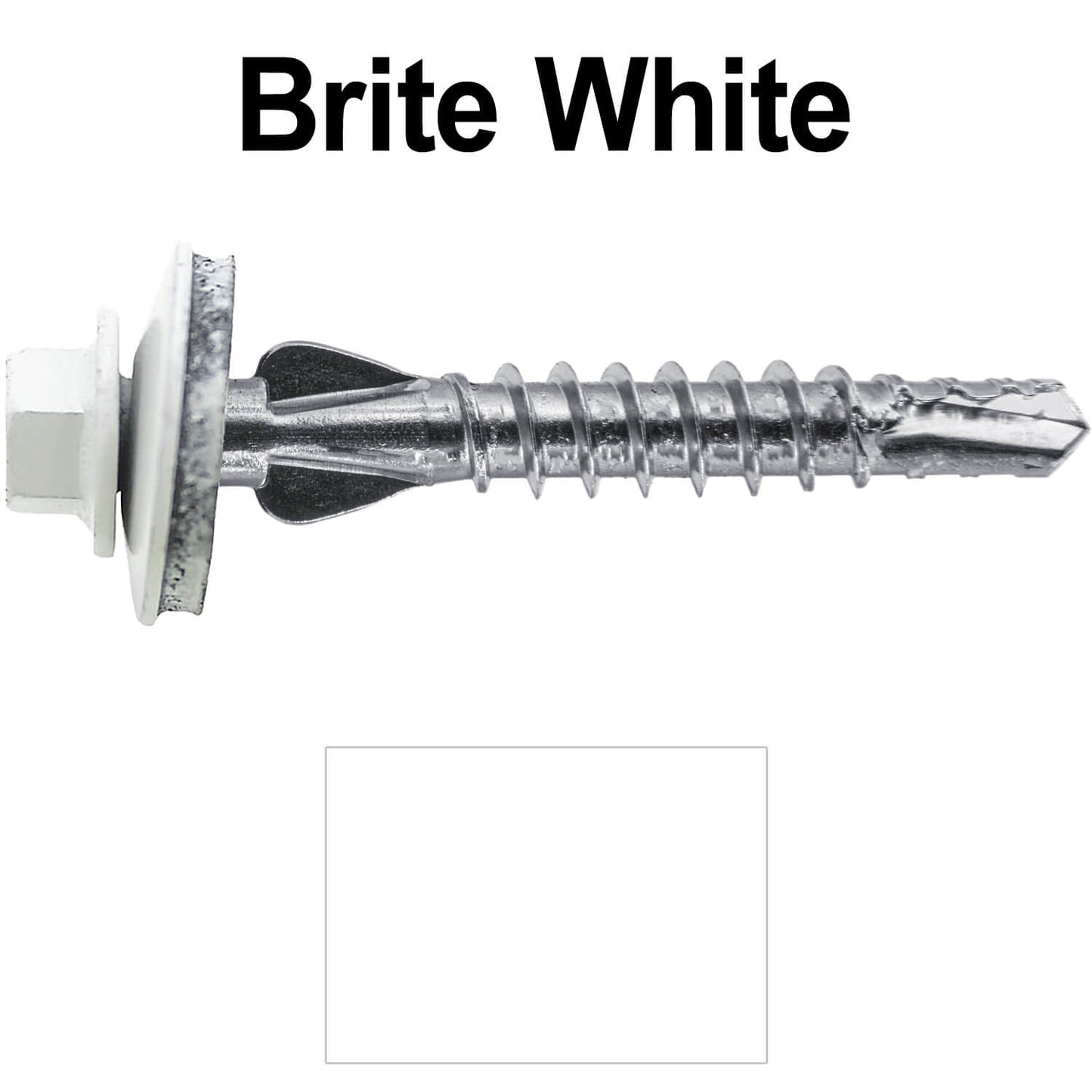 12 X 1-1/2" PFP STAINLESS STEEL Fastener - 1/4" Washer Hex Head - #3 Drill Point Tip - For Polycarbonite, Fiberglass and PVC sheeting. Colored head.