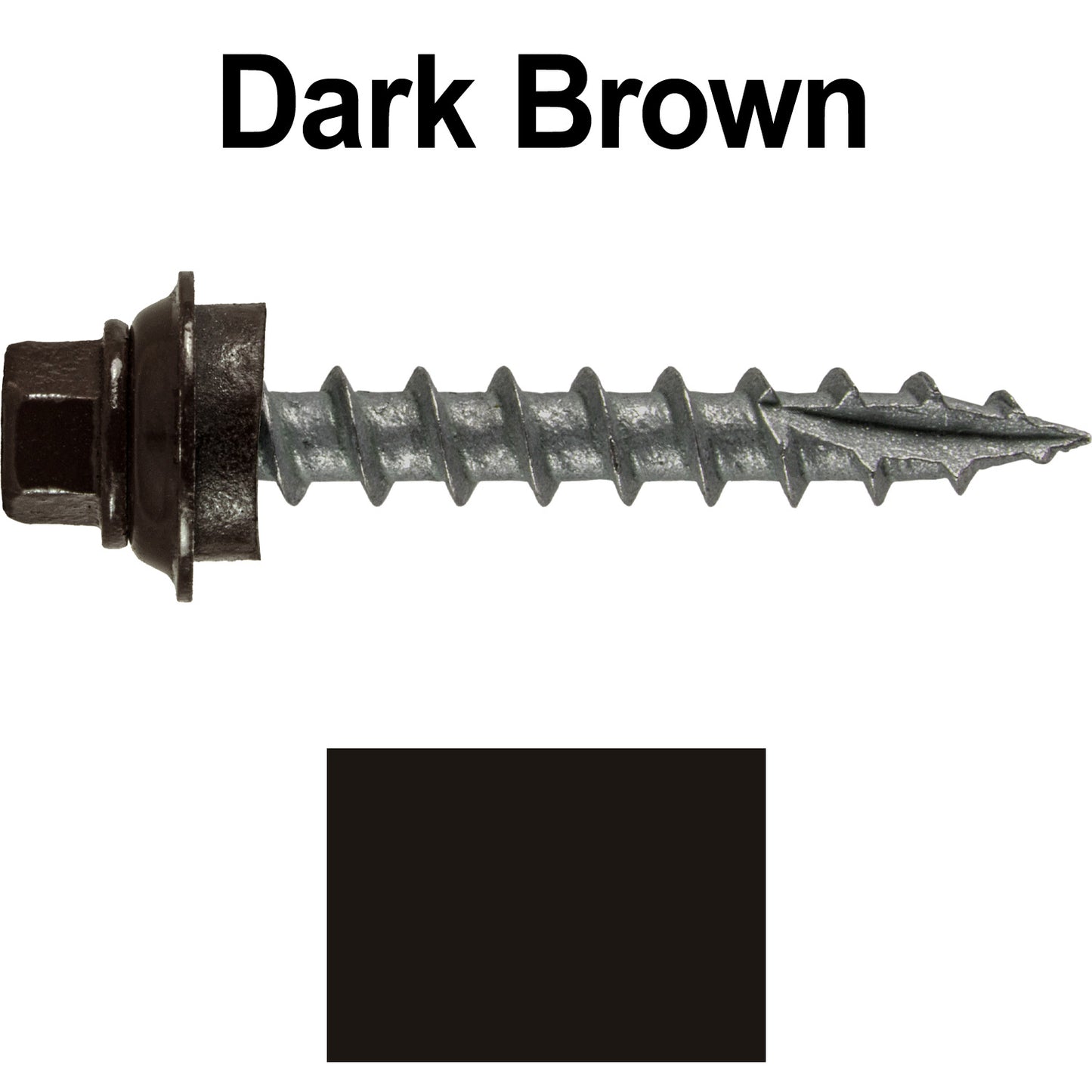 12 X 1-1/2" Metal Roofing Screws For OSB and Plywood - Galvanized Metal to Wood Type 17 Tip - 1/4" Hex Head - Assembled EPDM Washer