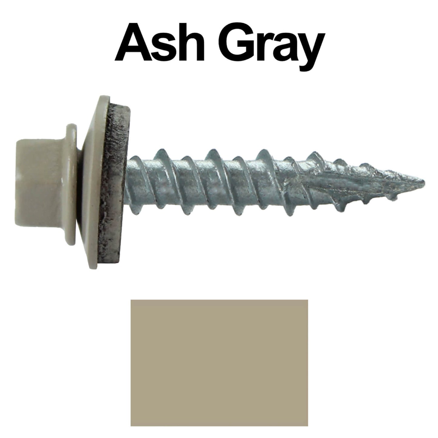 #10 x 1" Metal ROOFING SCREWS - Hex Washer Head - Self starting/self tapping - EPDM washer. Colored head.