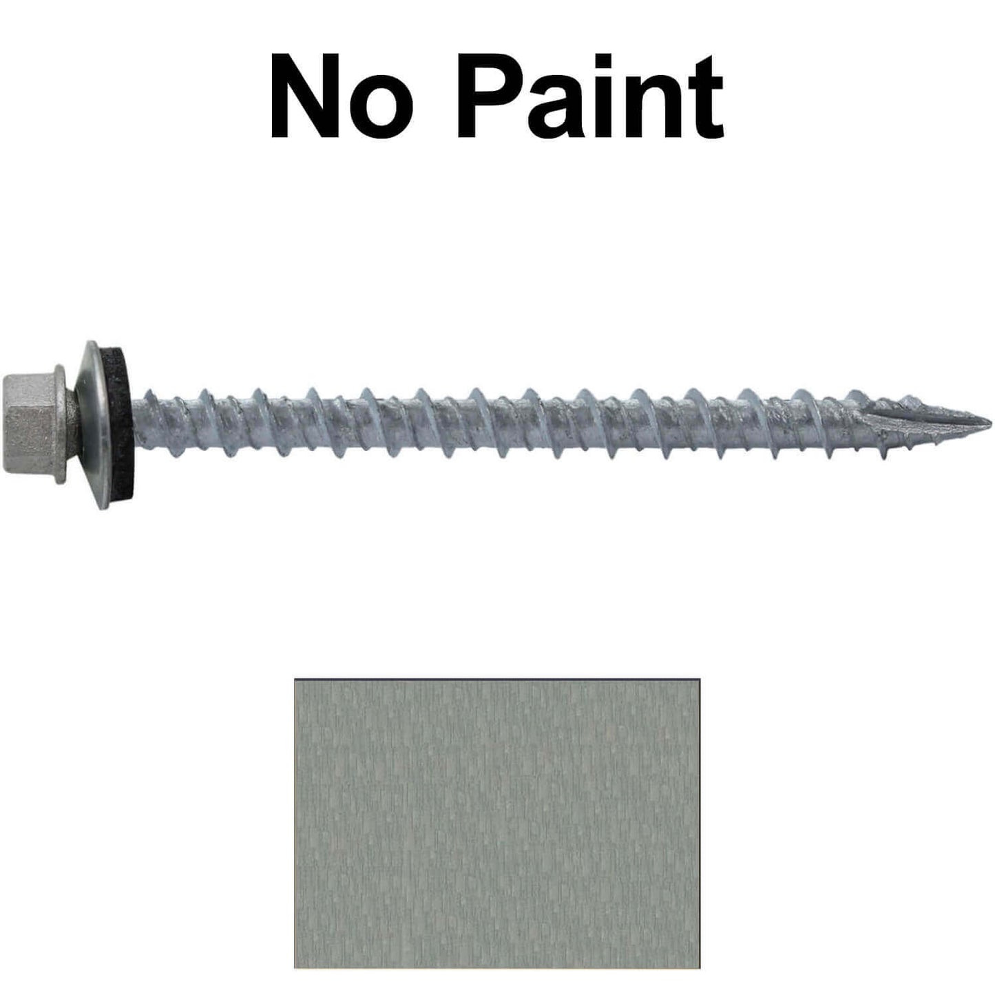 #10 x 2-1/2" Metal ROOFING SCREWS - Hex Washer Head - Self starting/self tapping - EPDM washer. Colored head.
