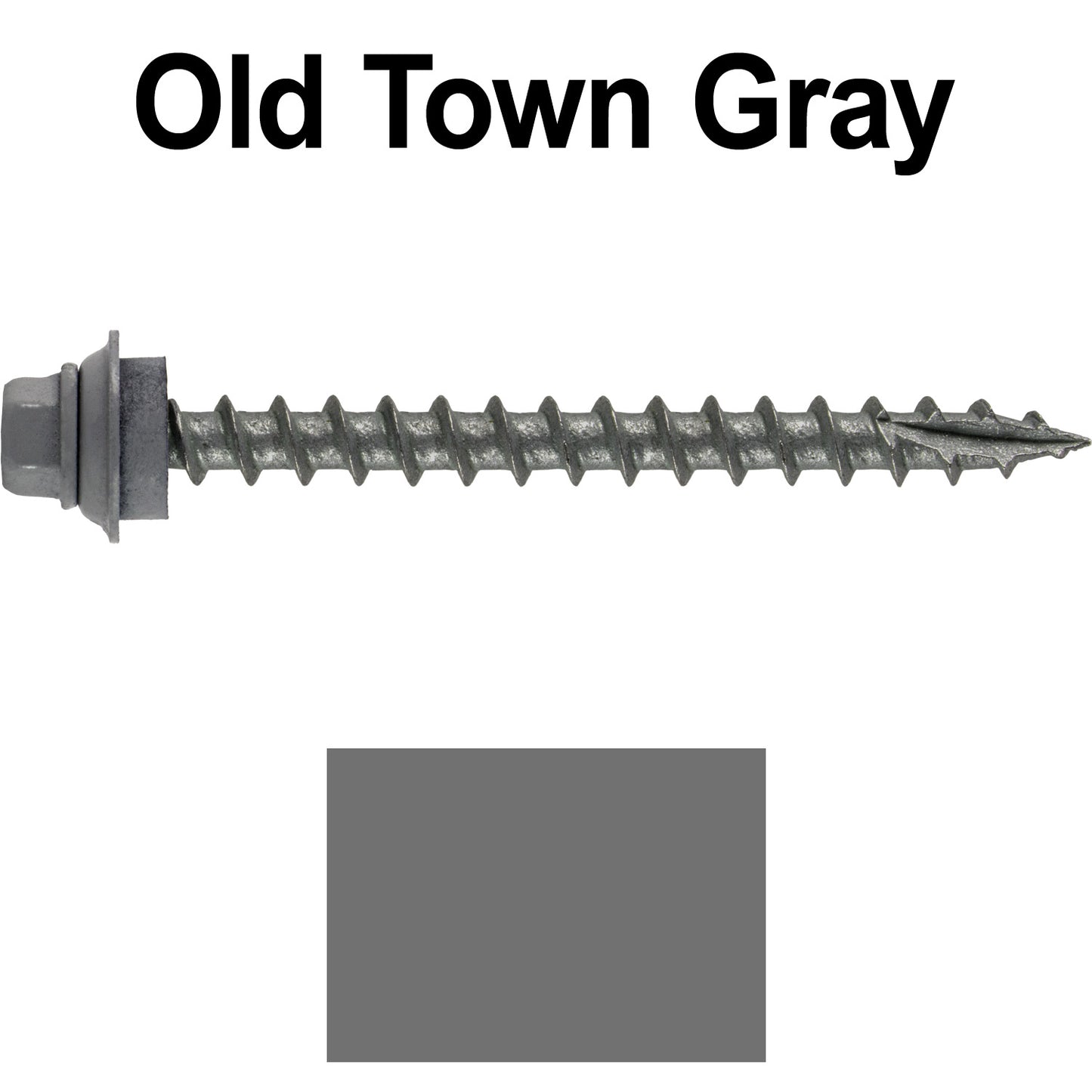 12 X 2-1/2" Metal Roofing Screws For OSB and Plywood - Galvanized Metal to Wood Type 17 Tip - 1/4" Hex Head - Assembled EPDM Washer