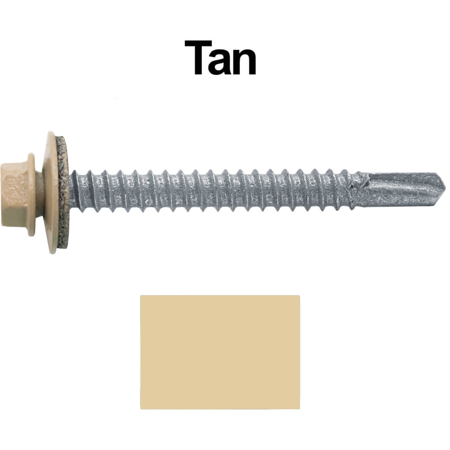 #12 x 2" Metal to Metal Type #3 Metal Roofing Screws - Hex Head Drill Point - 9/16" EPDM Washer.