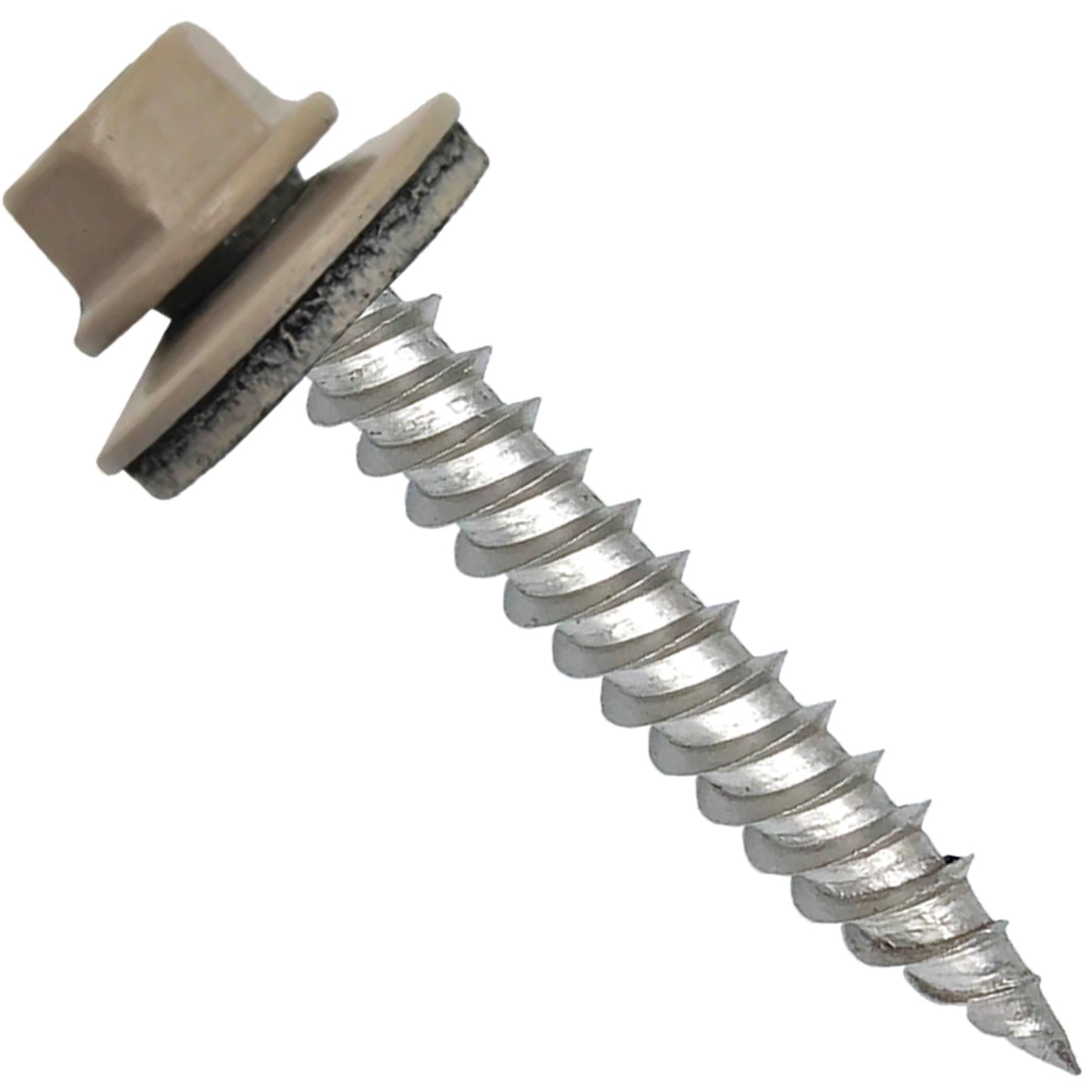 12 x 1-1/2" Stainless Steel Metal Roofing Screw - Hex Washer Head - Self starting/self tapping - EPDM washer. Colored head.