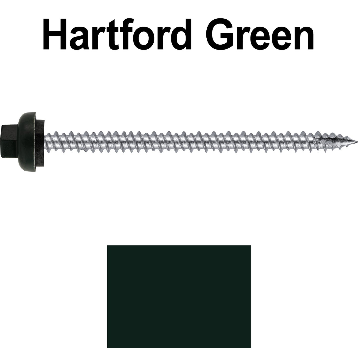 10 X 3“ HI-LO Zinc Aluminum Cap Metal Roofing Screws - Hex Washer Head - Self starting/self tapping - EPDM washer. Colored head.