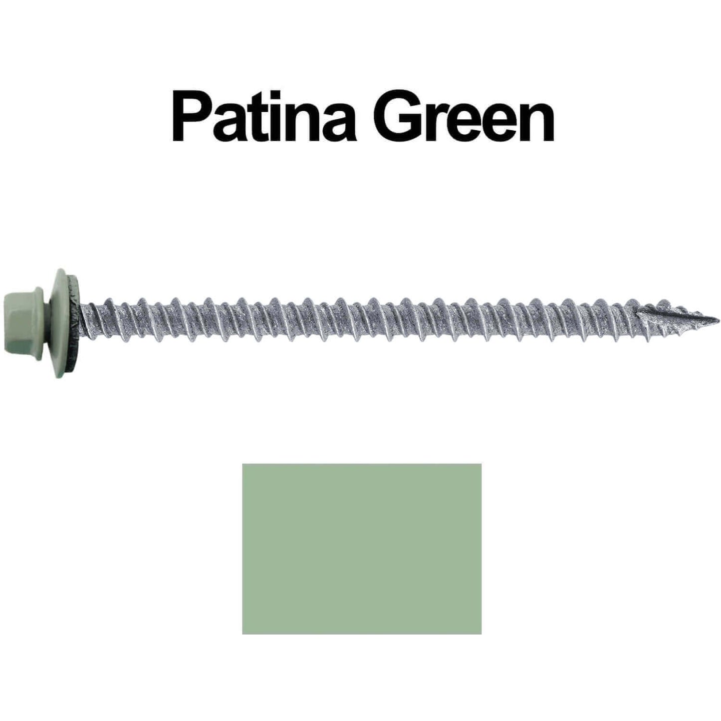 #10 x 3" Metal ROOFING SCREWS - Hex Washer Head - Self starting/self tapping - EPDM washer. Colored head.
