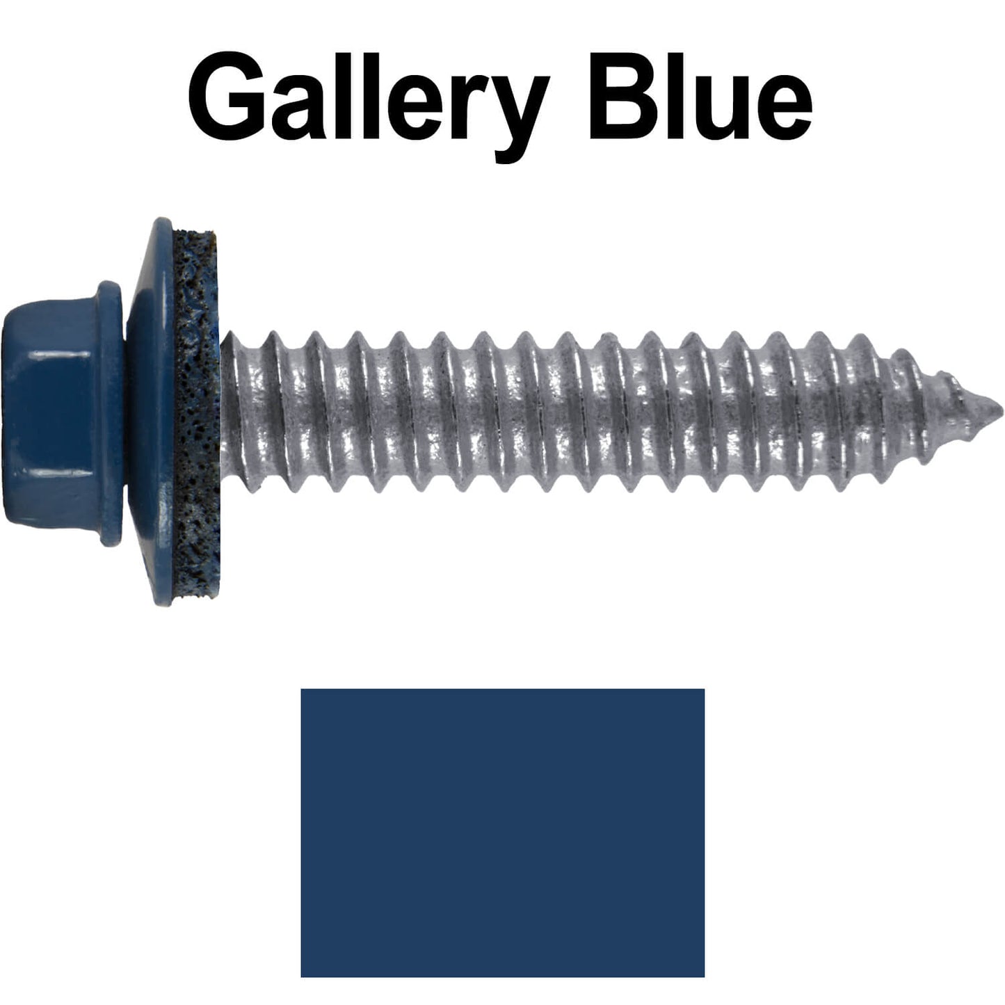 17 x 1-1/2 Metal Roofing Screws - Metal Panel to Metal Purlins and Recovery Screws - Hex Washer Head - EPDM washer.