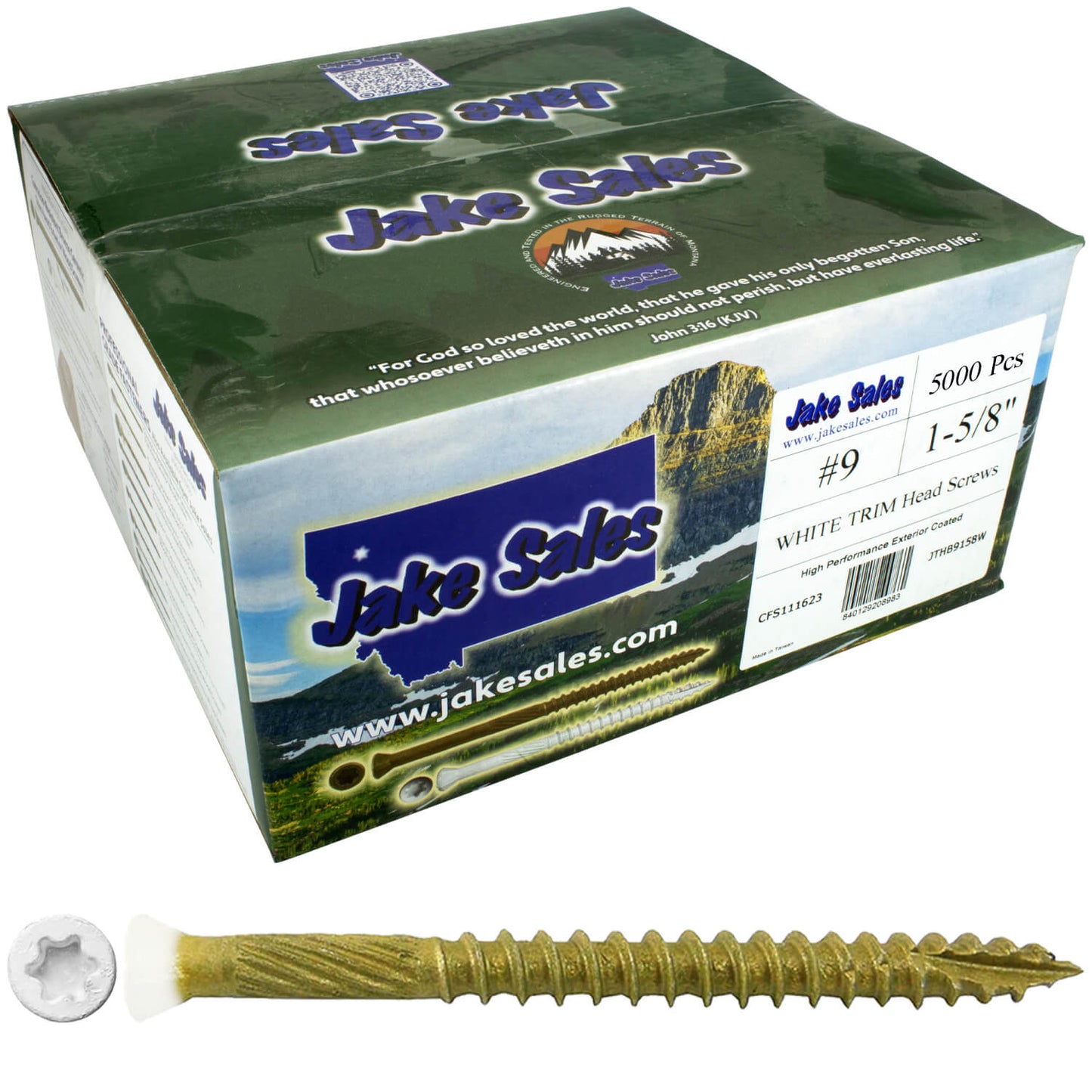 #9 Bronze Star WHITE TRIM HEAD Wood Screw Torx/Star Drive Head- Multipurpose Exterior Coated Torx/Star Drive Wood Screws