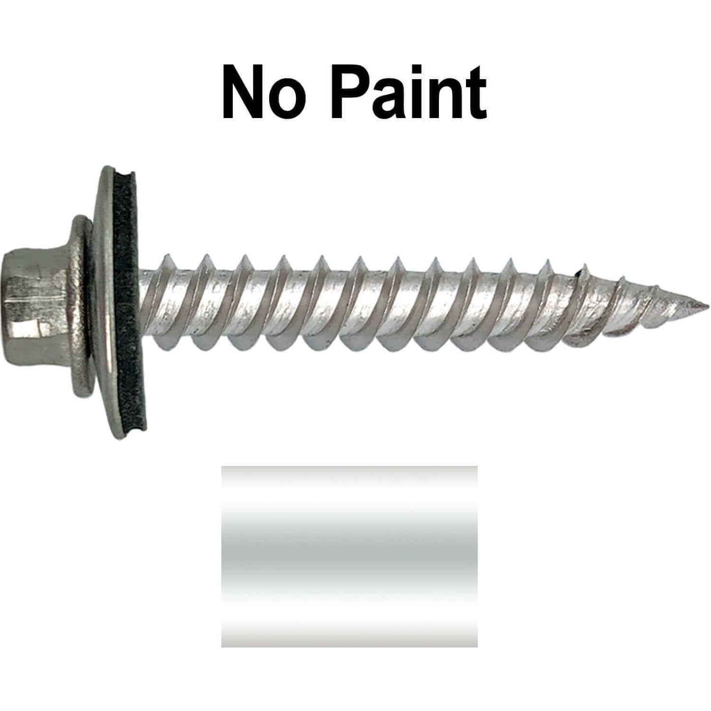 12 x 1-1/2" Stainless Steel Metal Roofing Screw - Hex Washer Head - Self starting/self tapping - EPDM washer. Colored head.