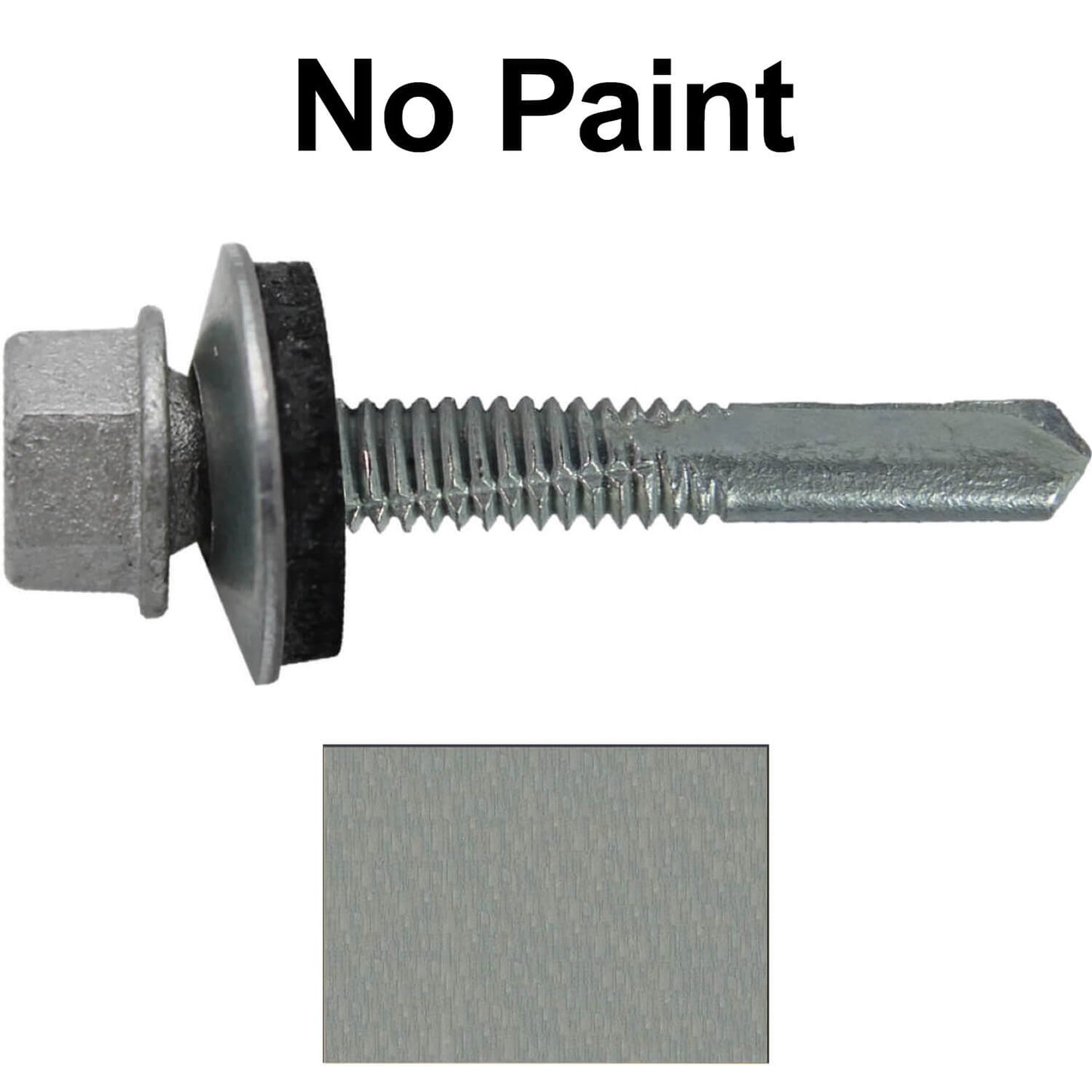 #12 x 1-1/2" Metal to Metal Type #5 Roofing Screws - Hex Head Drill Point. 9/16" EPDM Washer. Colored Head.