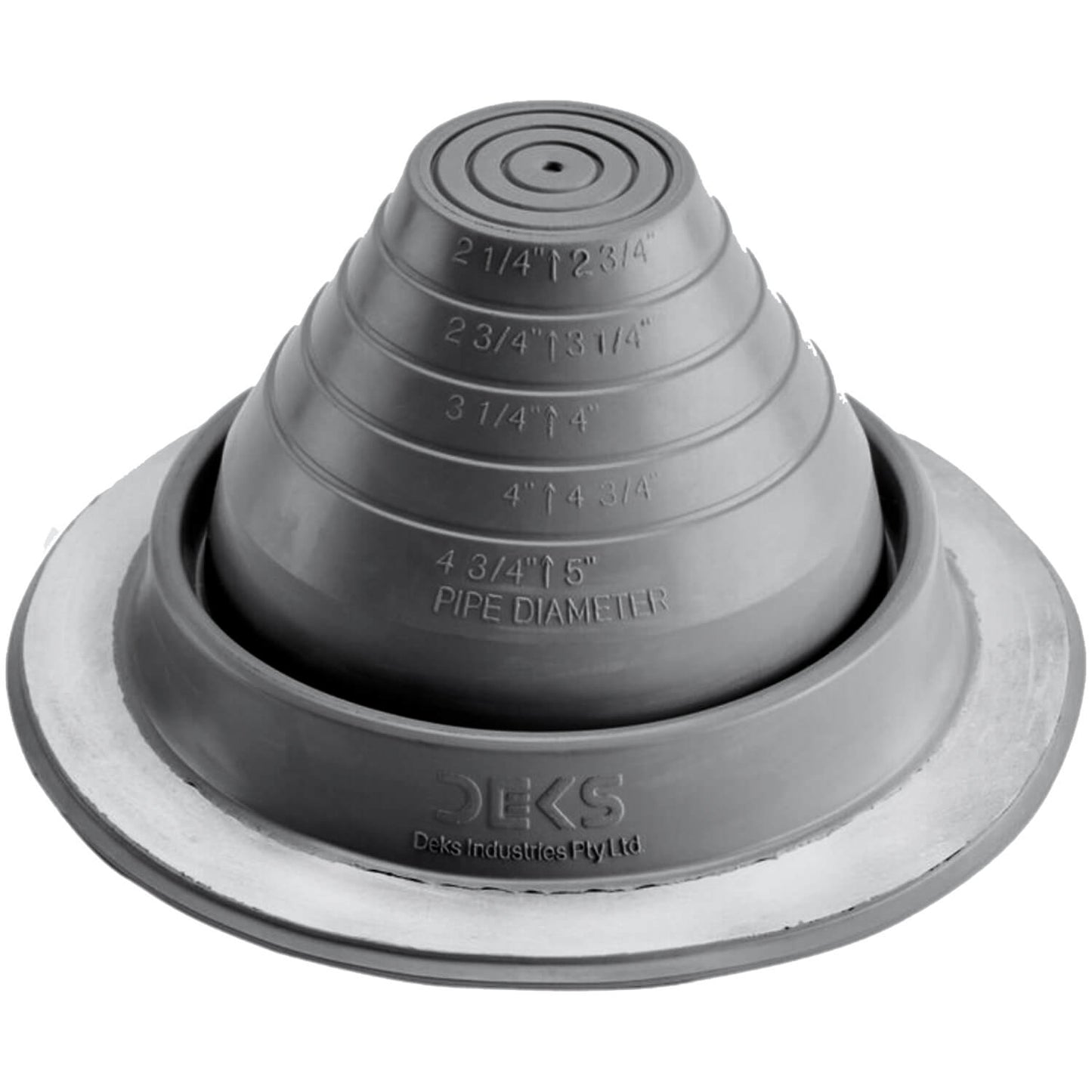 Dektite GRAY Round HIGH TEMPERATURE Silicone Flexible Pipe Flashing Dektite: Metal Roof Jack Pipe Boot - Metal Roofing Pipe Flashing