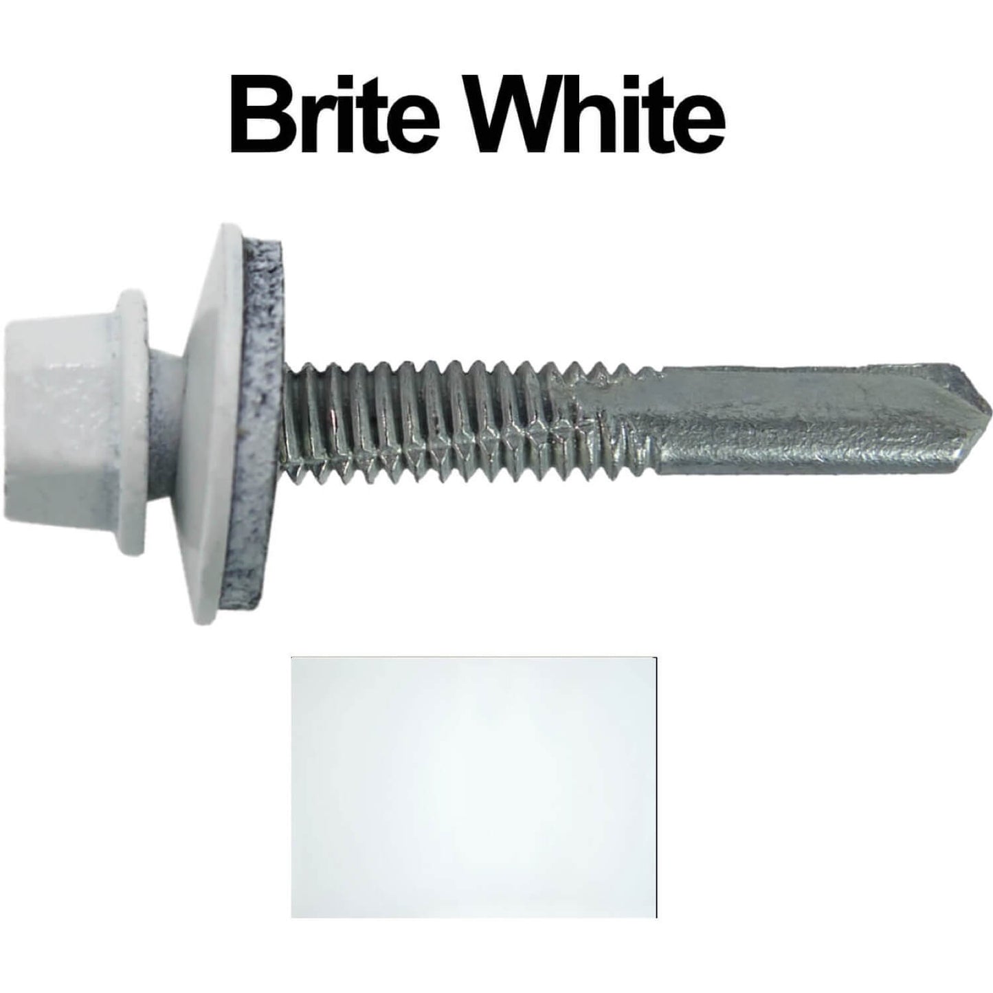 #12 x 1-1/2" Metal to Metal Type #5 Roofing Screws - Hex Head Drill Point. 9/16" EPDM Washer. Colored Head.