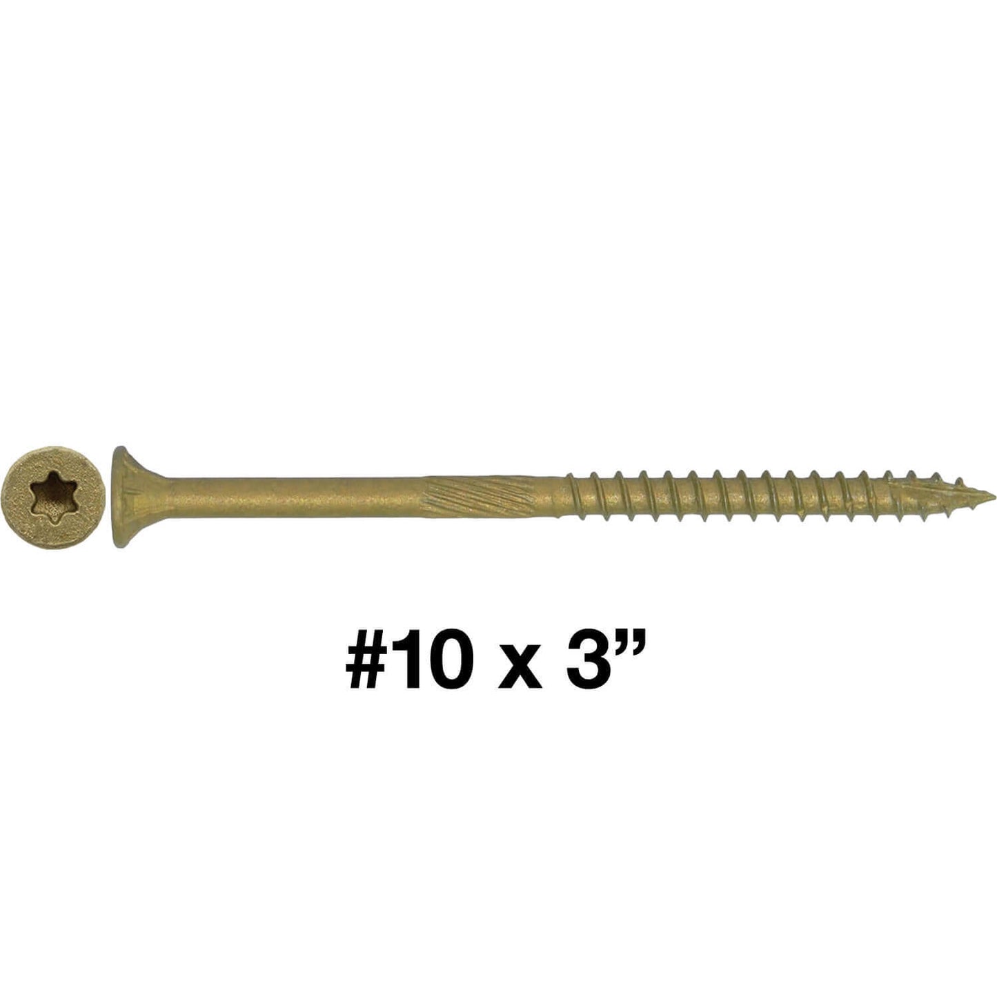 #10 x 2" - 6" Bronze Exterior Coated Wood Screw Torx/Star Drive Head - Multipurpose Exterior Coated Torx/Star Drive Wood Screws