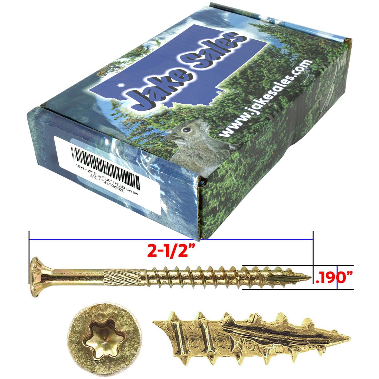 #10 Yellow Zinc Coated General Purpose Wood Screws. Torx/Star Drive Head - Multipurpose Torx/Star Drive Wood Screws